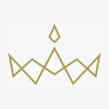 Minimalist gold crown illustration on a white background.