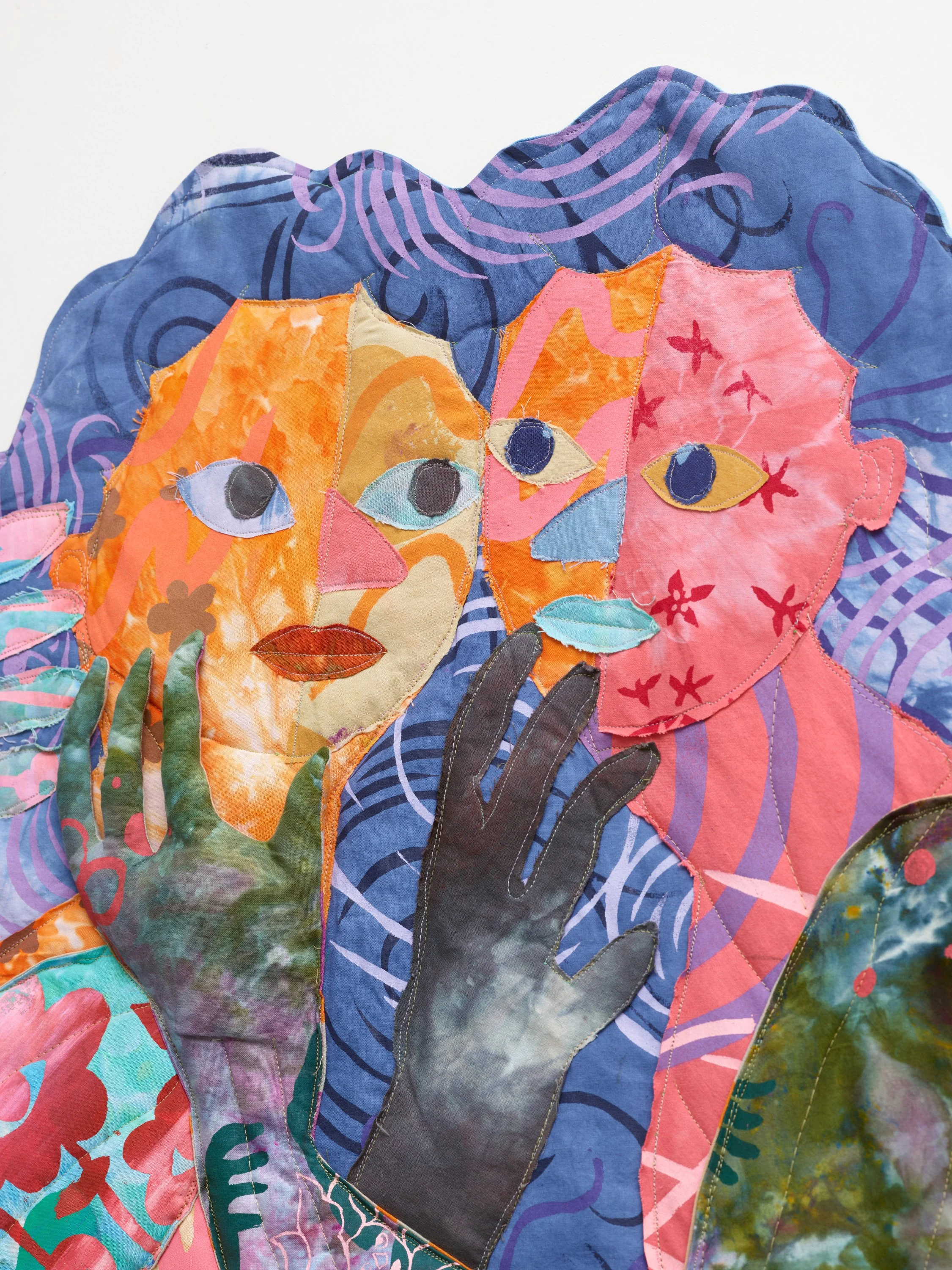  Otra Vez,  2025. Hand dyed and screen printed fabric, thread and batting.&nbsp;45 x 56 in (114.3 x 142.2 cm) 