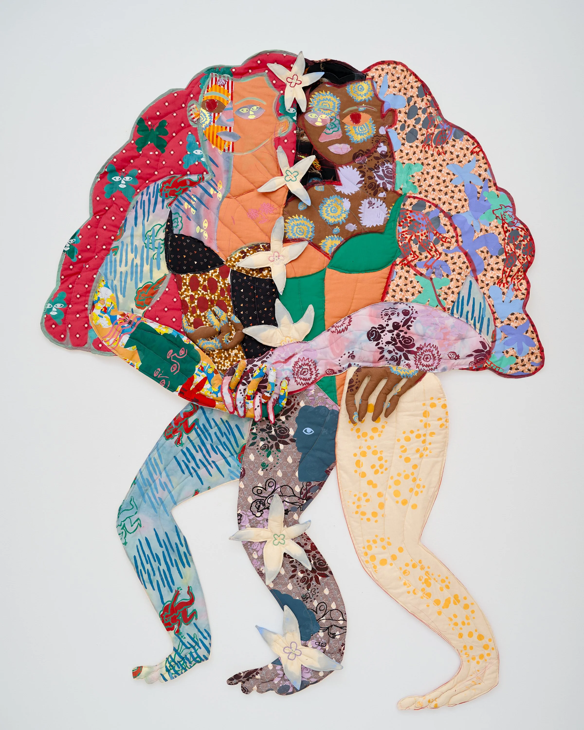   Sintonía , 2024. Fabric, thread, batting, stuffing and silkscreen paint. 72 x 56 x 3 in (182.9 x 142.2 x 7.6 cm)  