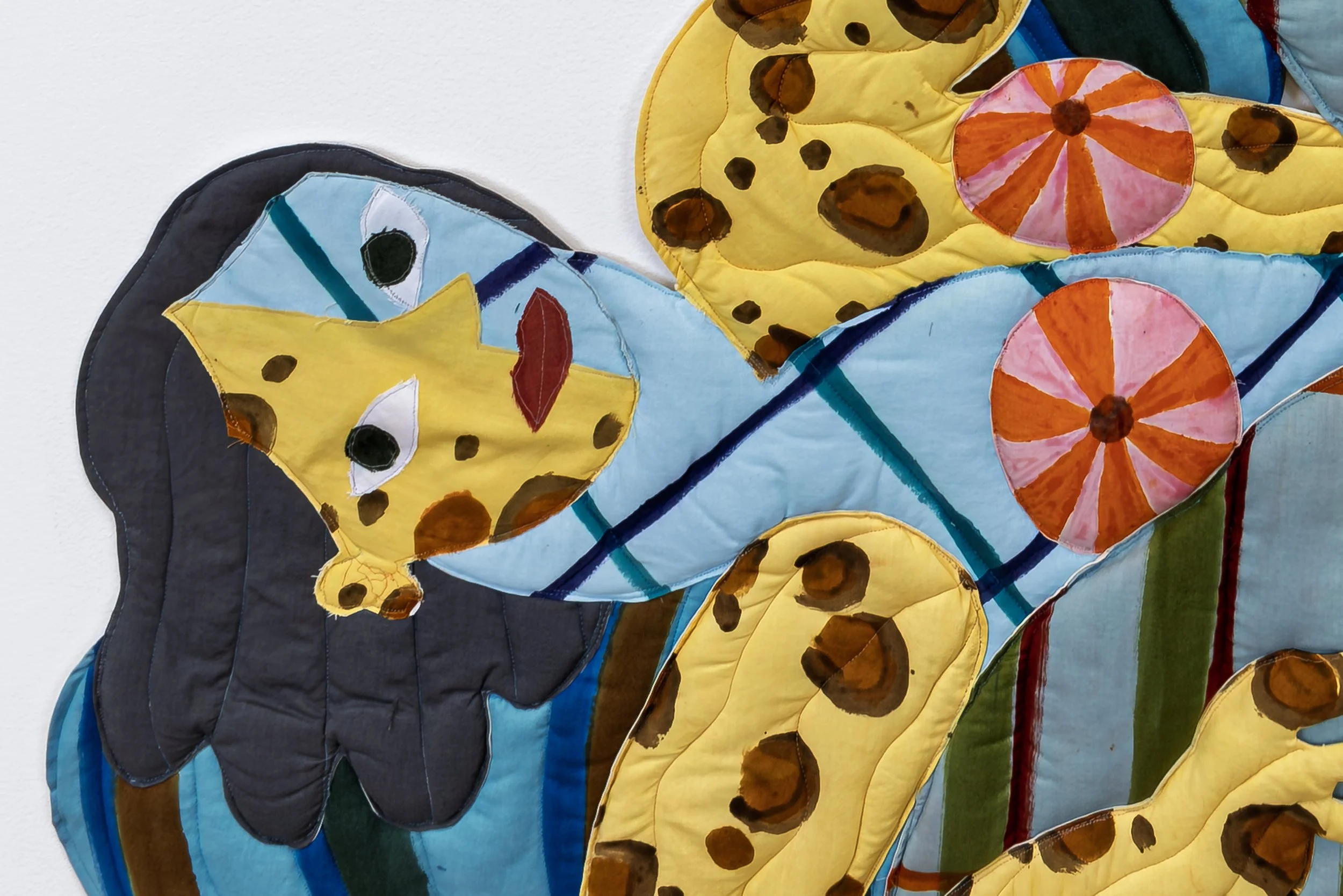   Estremecer Entre Mi Ser , 2026. Hand dyed fabric, thread and batting. 44 ¼ x 59 inches (112.4 x 149.9 cm) 