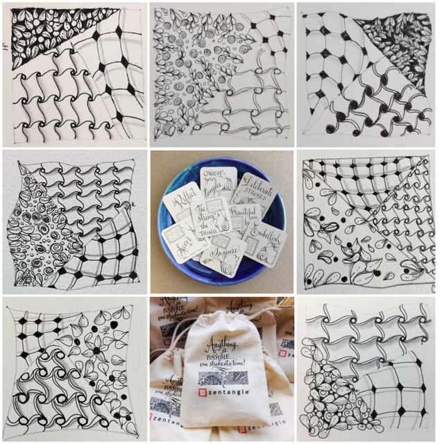 Mosaic second tile Zentangle class July 2021.PNG