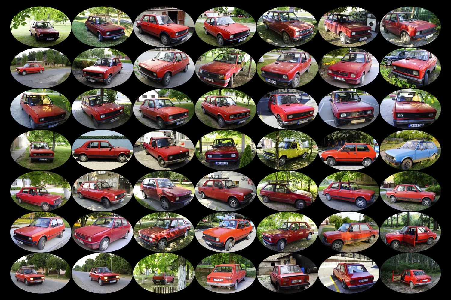 FREQUENCY Yugo/Zastava, Orlovat, Serbia 2015 In Orlovat and neighboring villages it seems as though everyone drives one model or another of the Yugo/Zastava, an iconic Serbian symbol representative of the country’s political and economic past. Making portraits of these vehicles felt equivalent to photographing the villagers themselves. There is reassurance in recurrence. The melodic pattern stems from this harmony.
Normal
0
false
false
false
EN-US
JA
X-NONE
/* Style Definitions */
table.MsoNormalTable
{mso-style-name:"Table Normal";
mso-tstyle-rowband-size:0;
mso-tstyle-colband-size:0;
mso-style-noshow:yes;
mso-style-priority:99;
mso-style-parent:"";
mso-padding-alt:0in 5.4pt 0in 5.4pt;
mso-para-margin:0in;
mso-para-margin-bottom:.0001pt;
mso-pagination:widow-orphan;
font-size:11.0pt;
font-family:"Adobe Garamond Pro";}