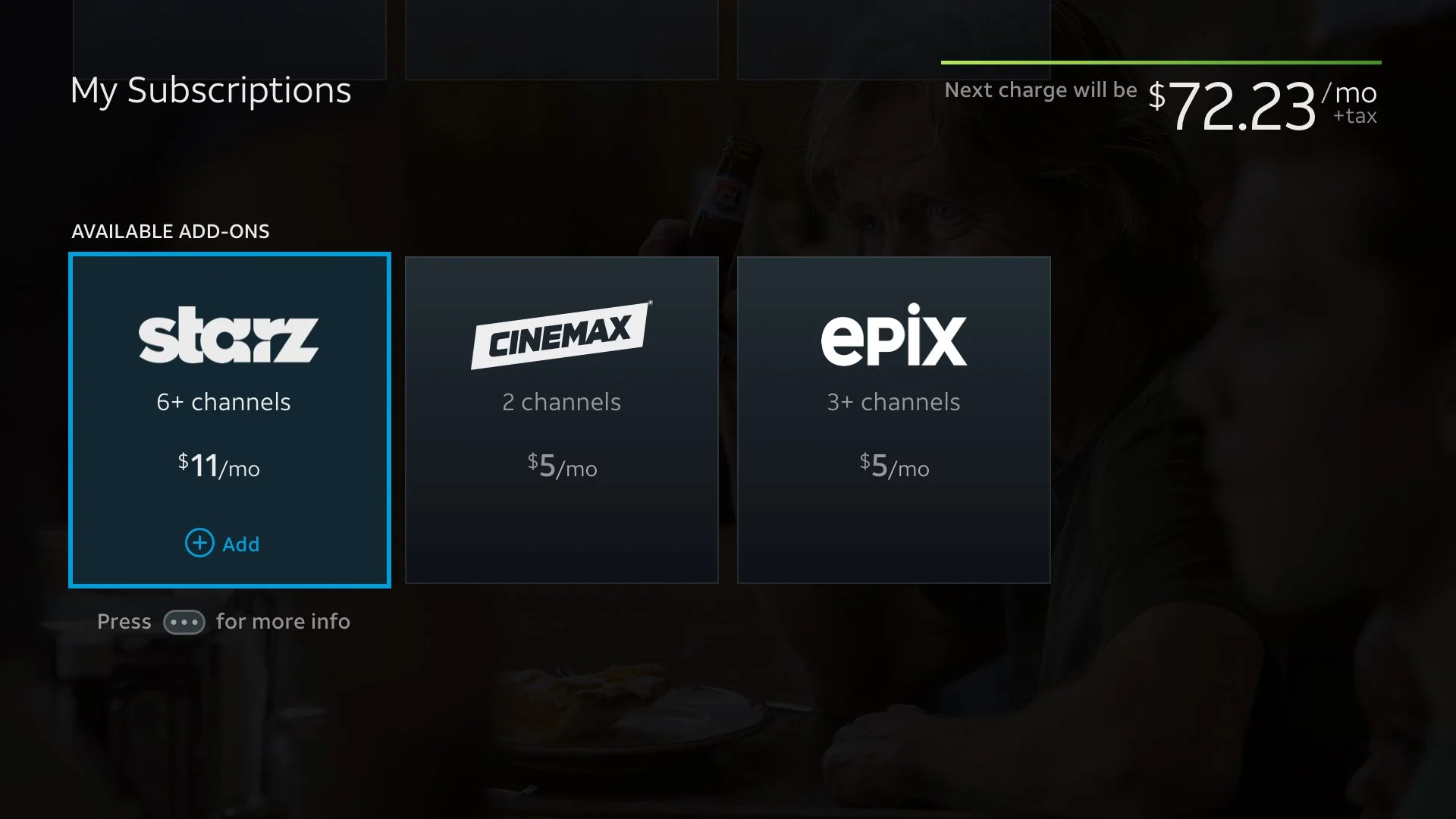 Available Add On Channels 