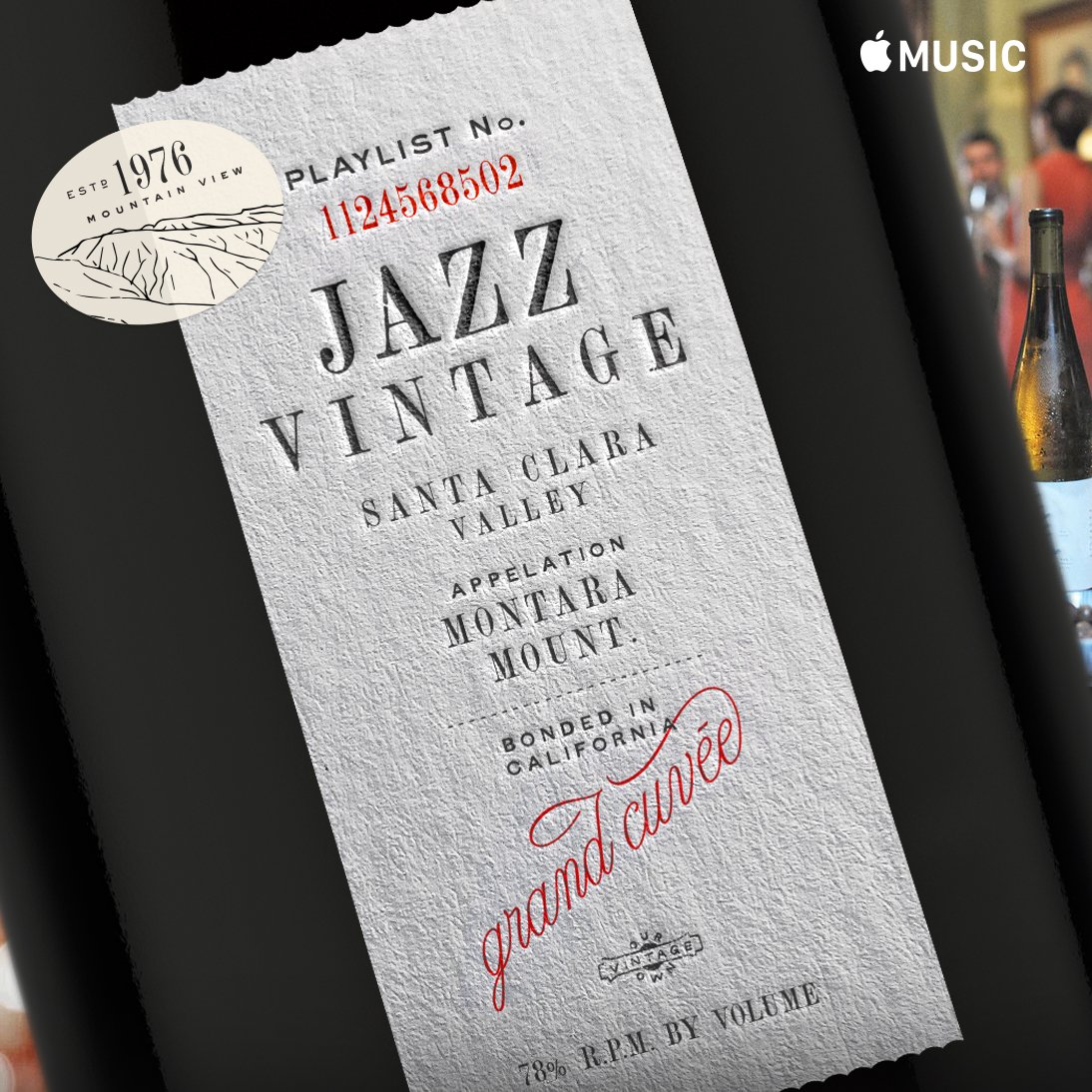 Label Design Icons: Apple Music Wine Label Jazz Playlist Art