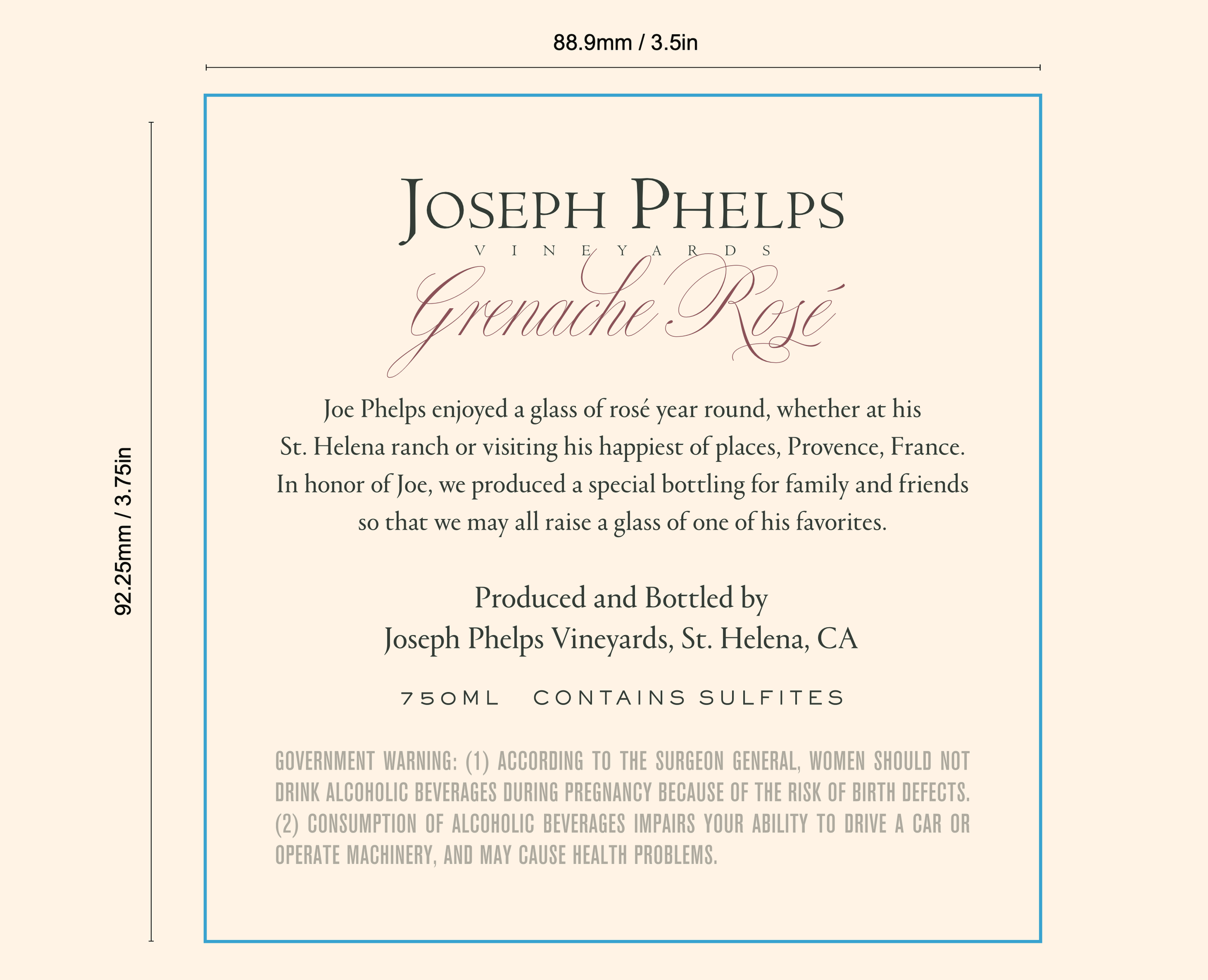 Joseph Phelps Label Design and Copywriting