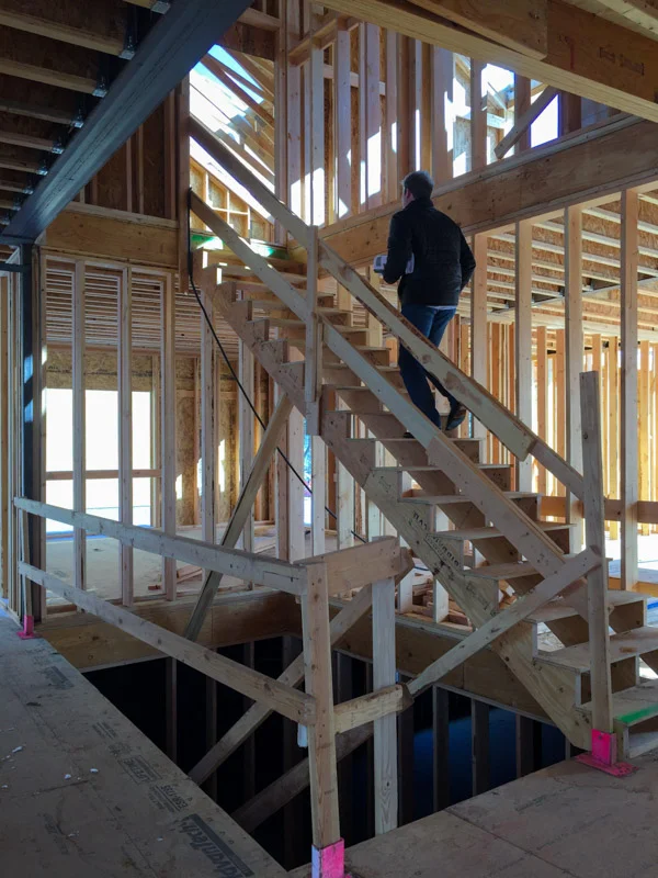 Future home of the steel and glass stair