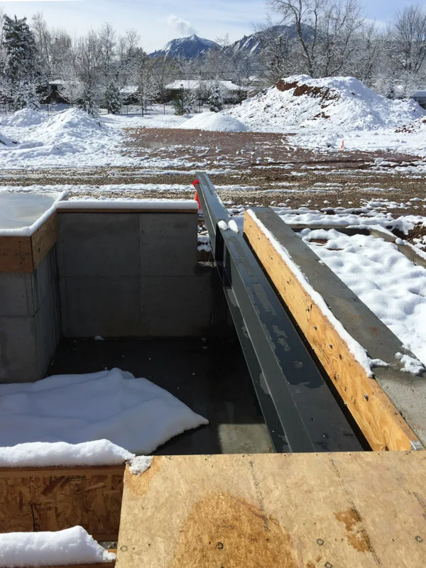 Cantilevered deck overlooking the Flatirons