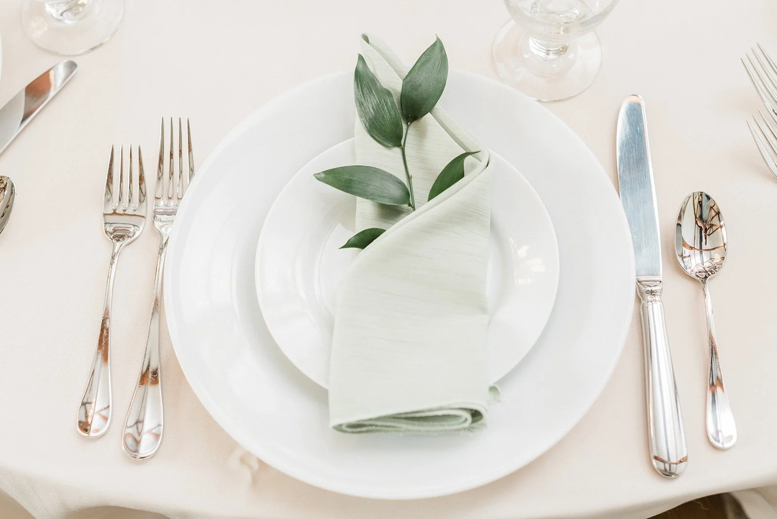 Place setting with greenery
