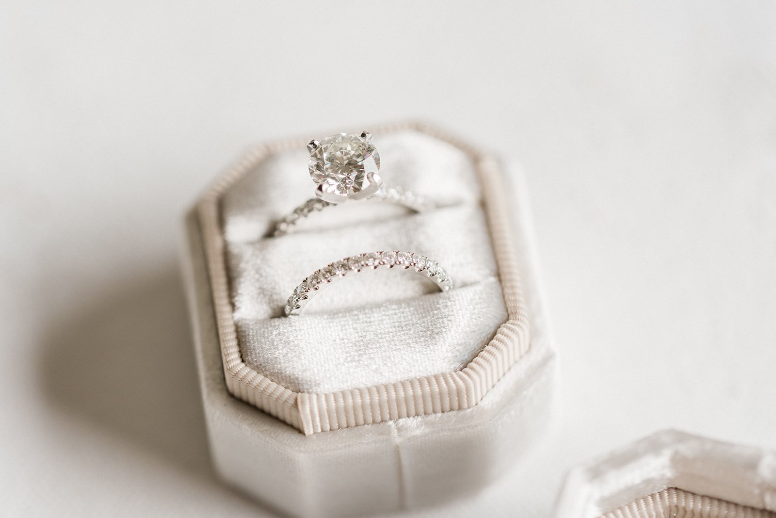Bride's engagement and wedding rings