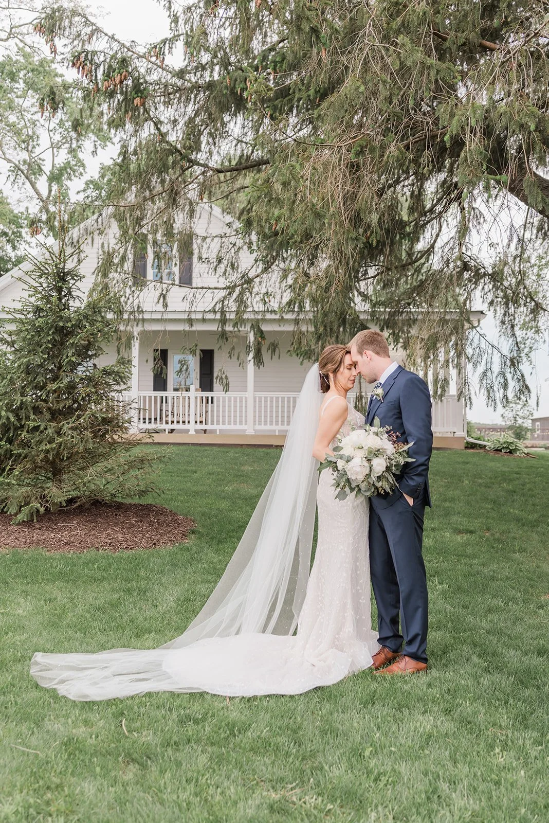Lauren and Mike's wedding at Lilac Acres - bride and groom