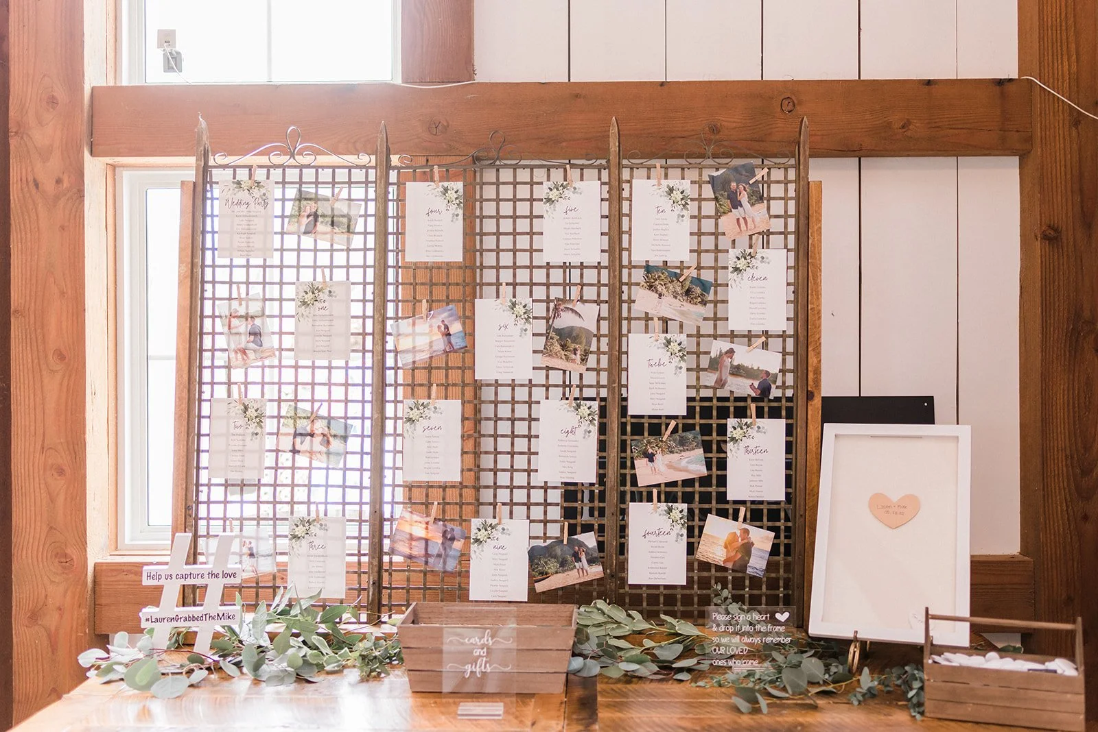 Seating chart at wedding