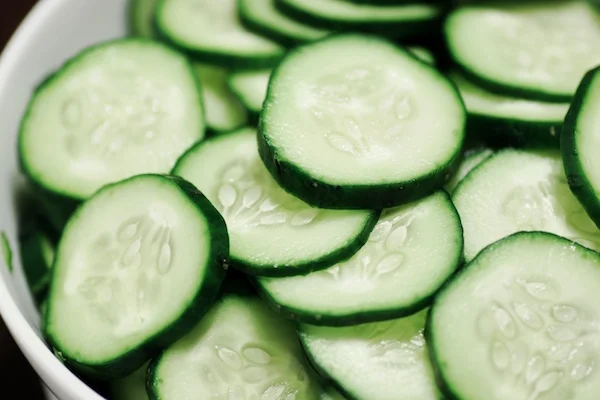 sliced cucumber