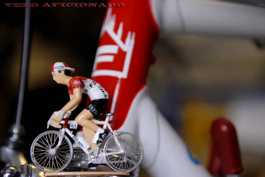 Eddy Merckx has the finish line in sight as he crosses over the top of one of the highest mountains at Giro di Faema.