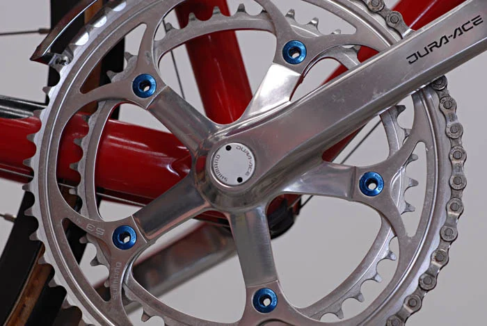 Shimano Dura Ace crankset 7400 with blue pins