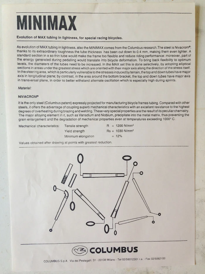 Columbus MINIMAX Tubing — Velo Aficionado