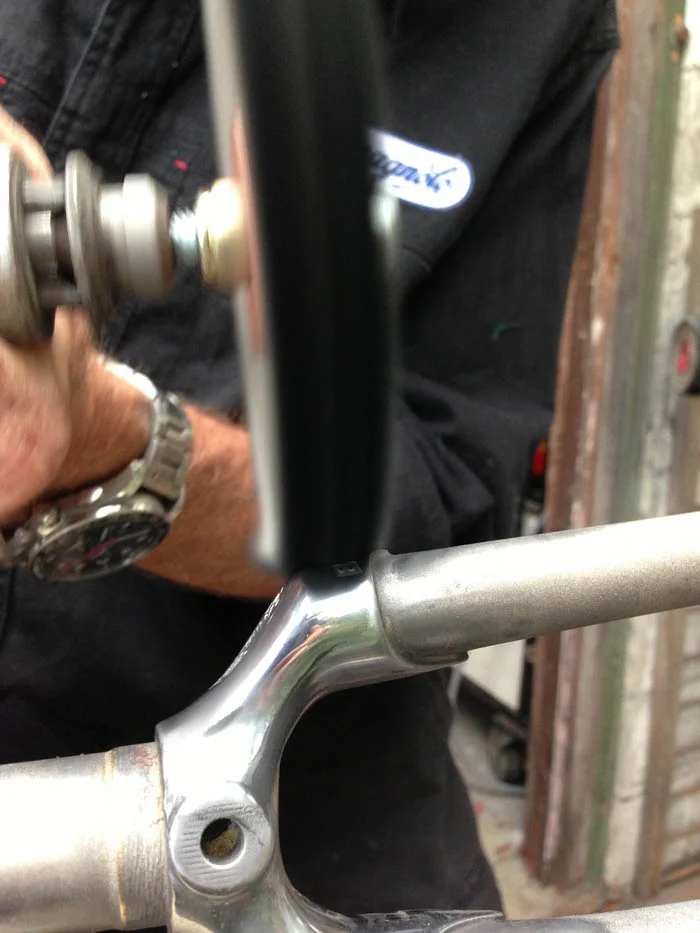 Buffing wheels used to create a mirror finish on investment cast fork crown