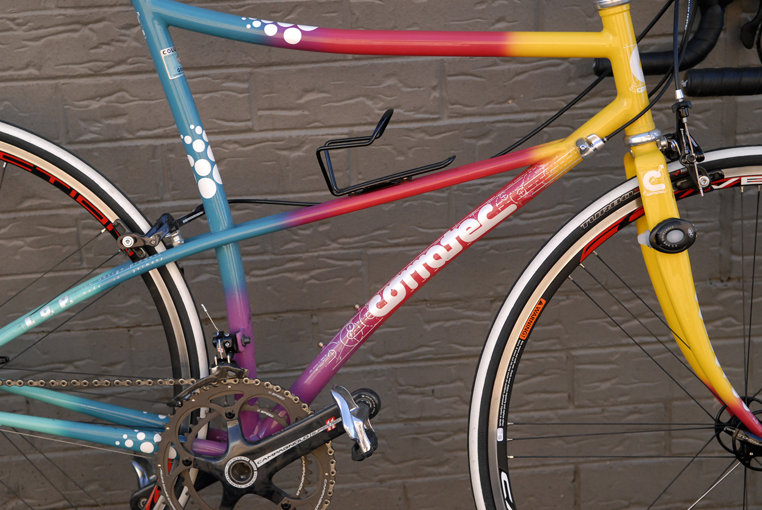 Campagnolo Super Record carbon parts on a 1990's Bow Design Corratec steel bike