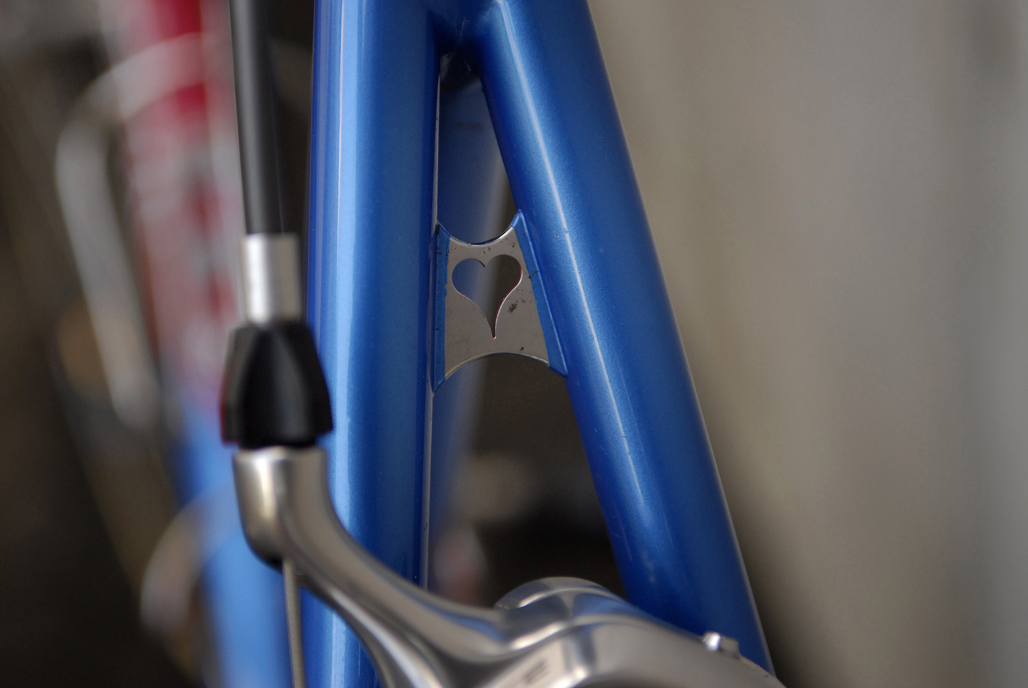 Hand cut heart seat stay bridge a signature detail on many Llewellyn bikes