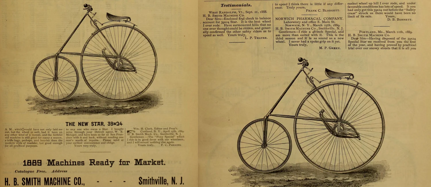 American Star Bicycle Will Robertson pedals down the steps of the United States Capitol in 1885