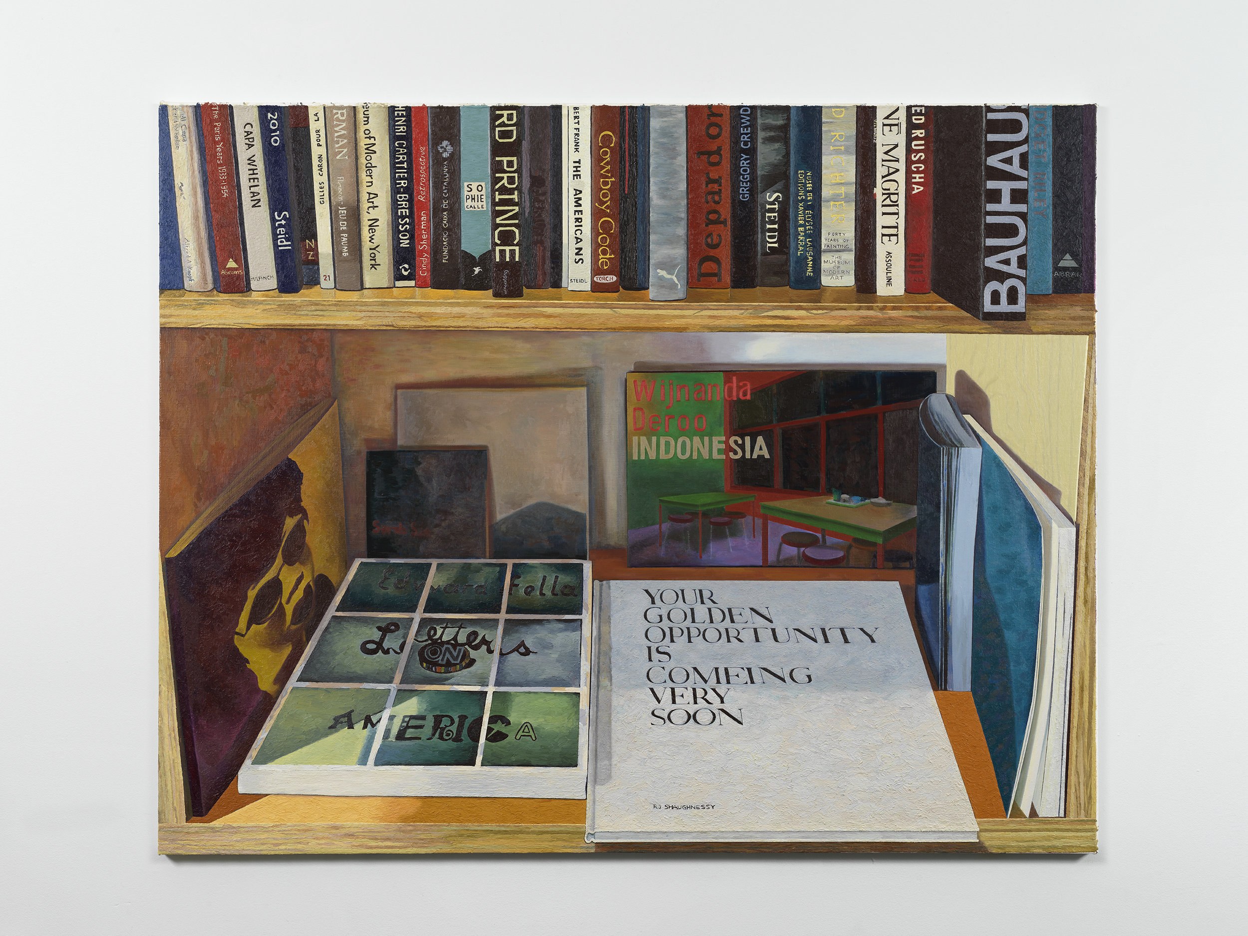Mast Books, 2018, oil on canvas, 48"x60"