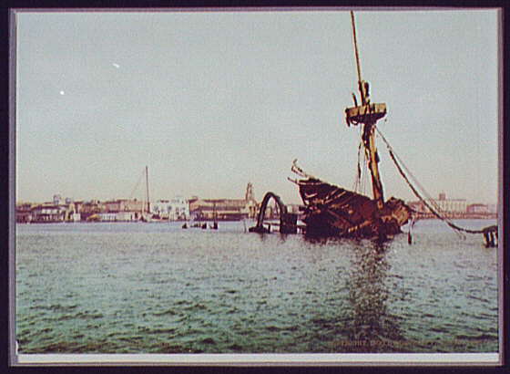 USS MAINE - Sunk accidentally, but popularly credited to the Spanish by newspaper men like William Randolph Hearst.