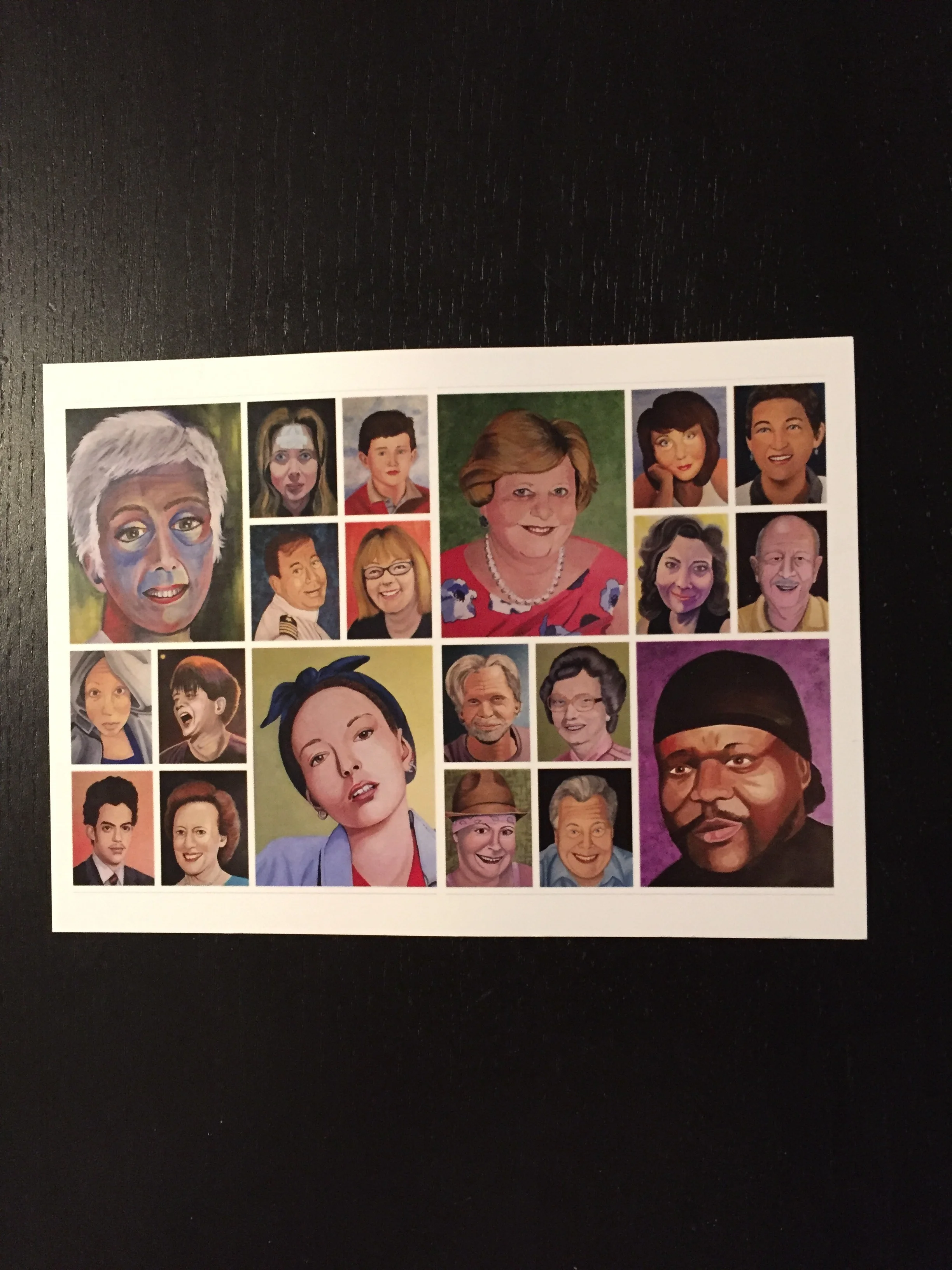Postcard of “Faces of Cancer” Exhibit by Lisa Semple
