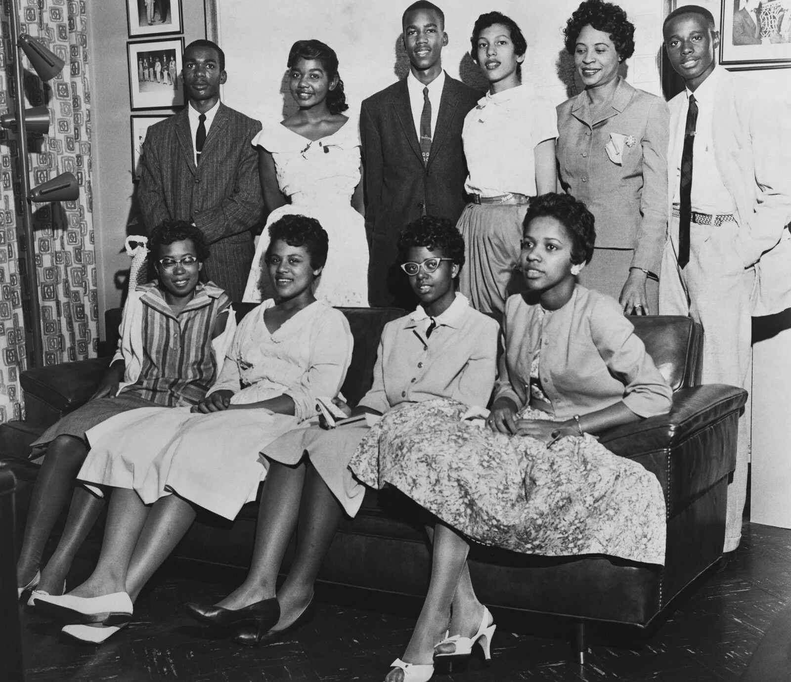 The Little Rock Nine With Their Mentor and Local Civil Rights Leader Daisy Bates