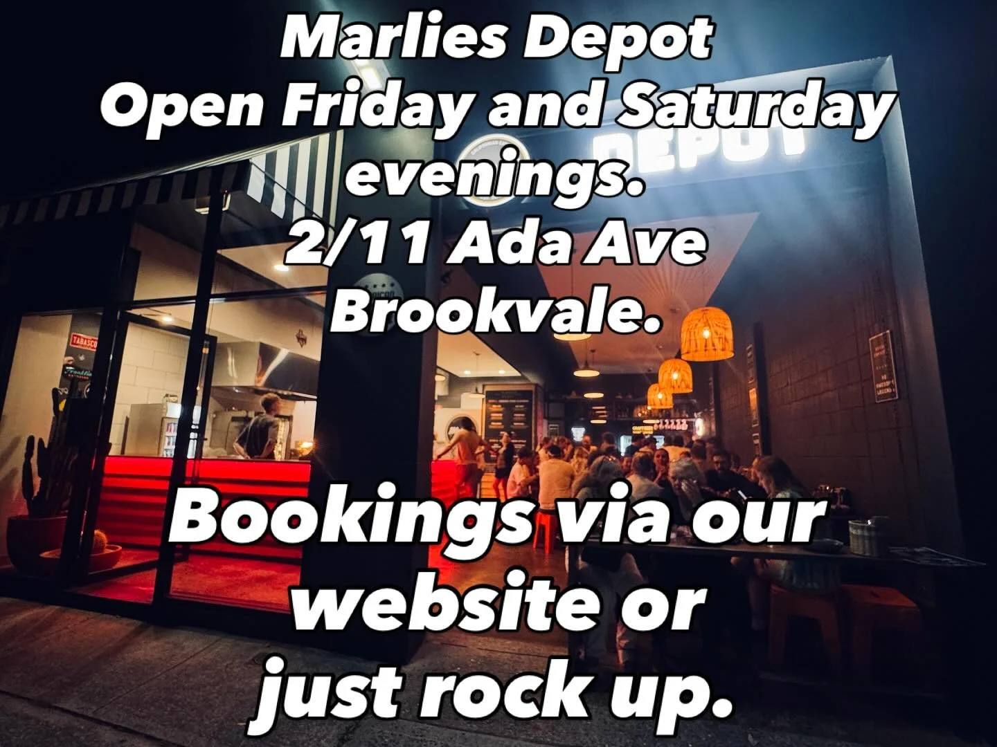 Marlies Depot open Friday and Saturday nights for the good food and good vibes.
Book a spot via marliesdepot.com

#calieats #californianfood #food #foodporn #dinner #dinnerplans #eat #yum #brookvale #margaritas #beer #wine #cocktails #northernbeaches