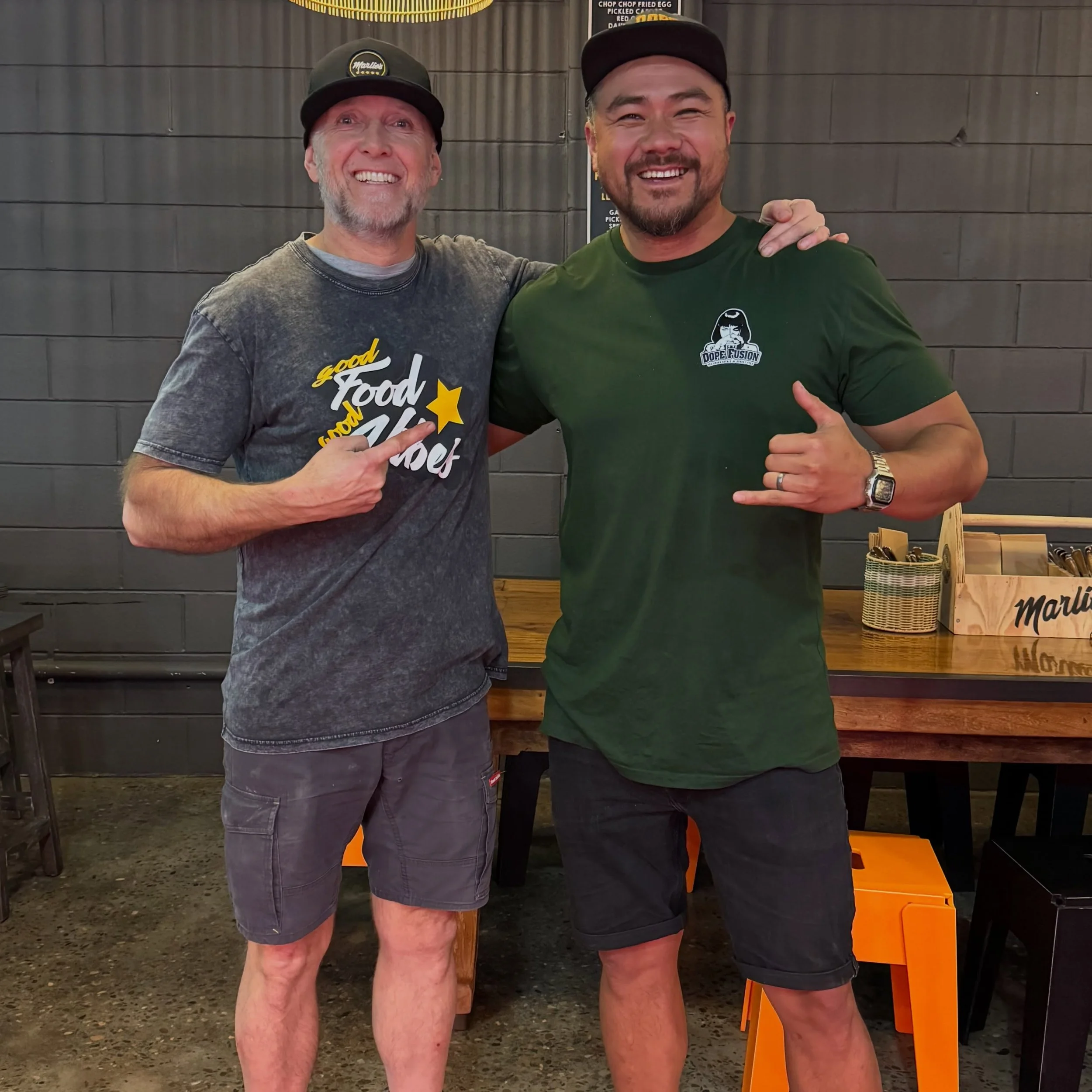 Industry brothers!! @marlieseatery @dope_fusion

Me and my brother Olsen - seems to me bro that you and I are always working! Biggest food hustlers on the planet!!

#foodtruck #pacificafood #americanbbq #calibbq #sydneybbq #marlieseatery #goodfoodgoo