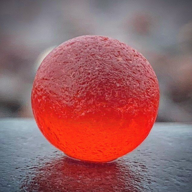 Pretty and tiny red marble found a couple months ago. ❤️❤️ #lakesuperiorbeachglass #lakesuperior #seaglass #beachglass #marble #glassart #treasure