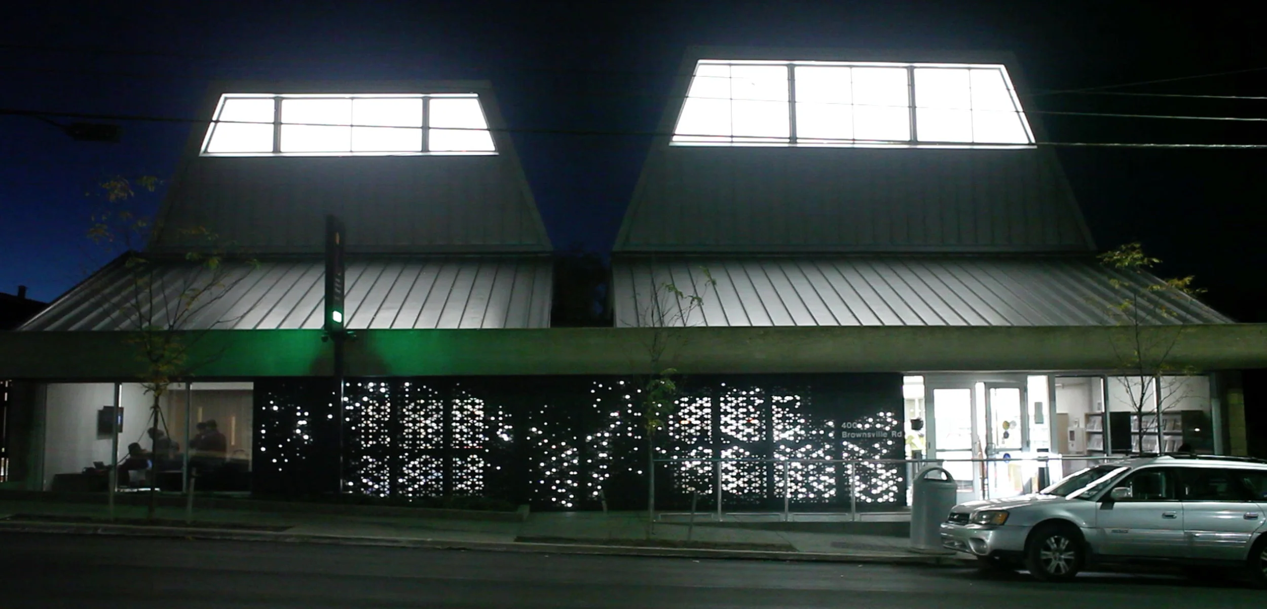 Lightwall outside of the Carnegie Library at Knoxville.