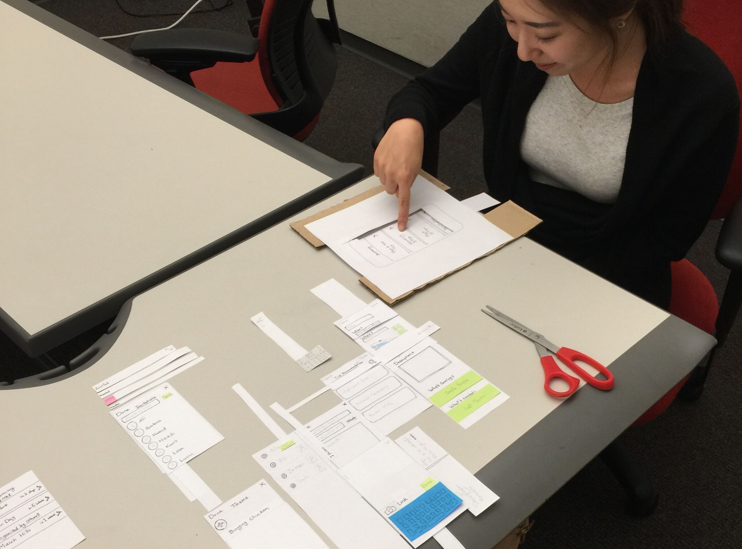 User study participant checks out upcoming events.