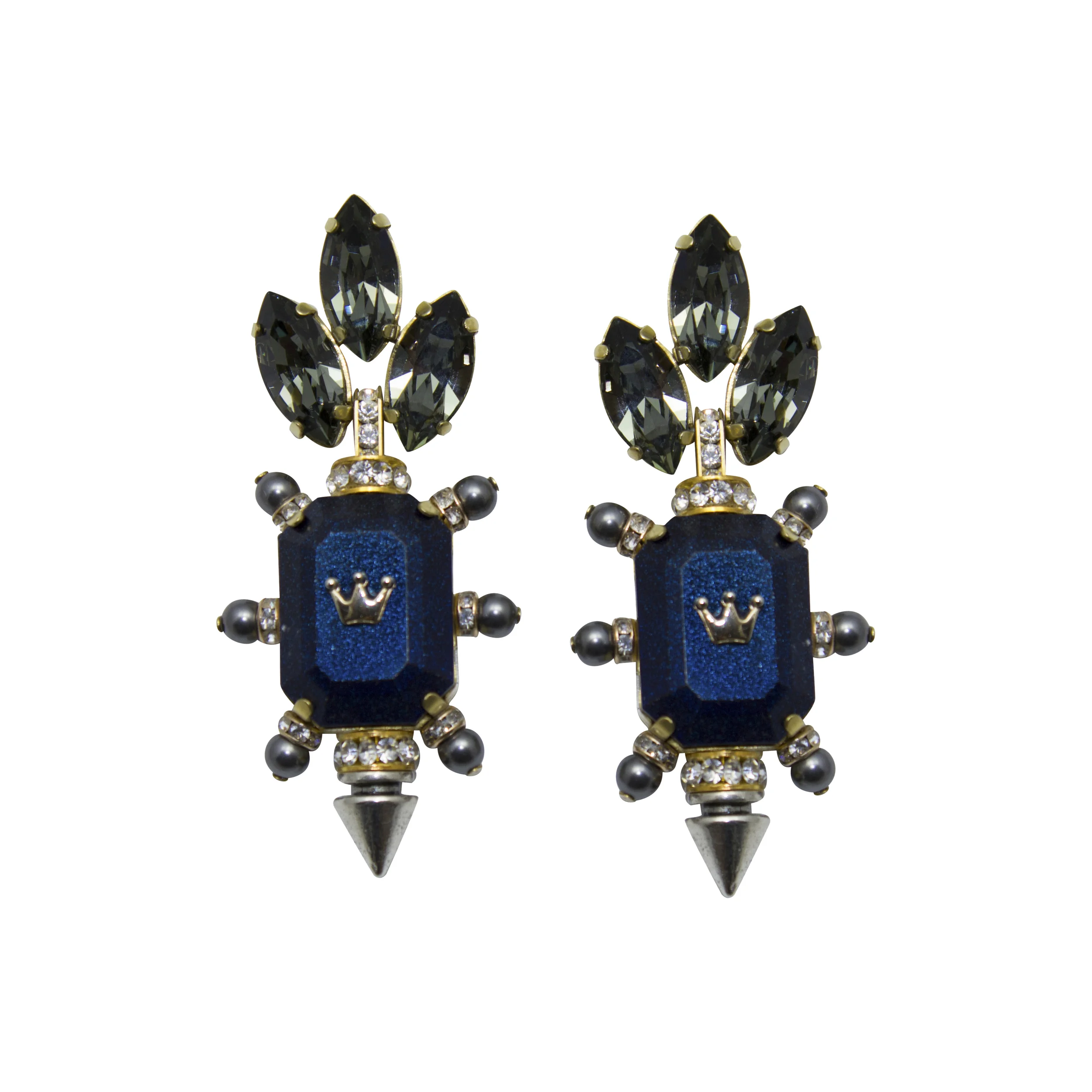 234E Navy Aviator Spiked Earrings.jpg