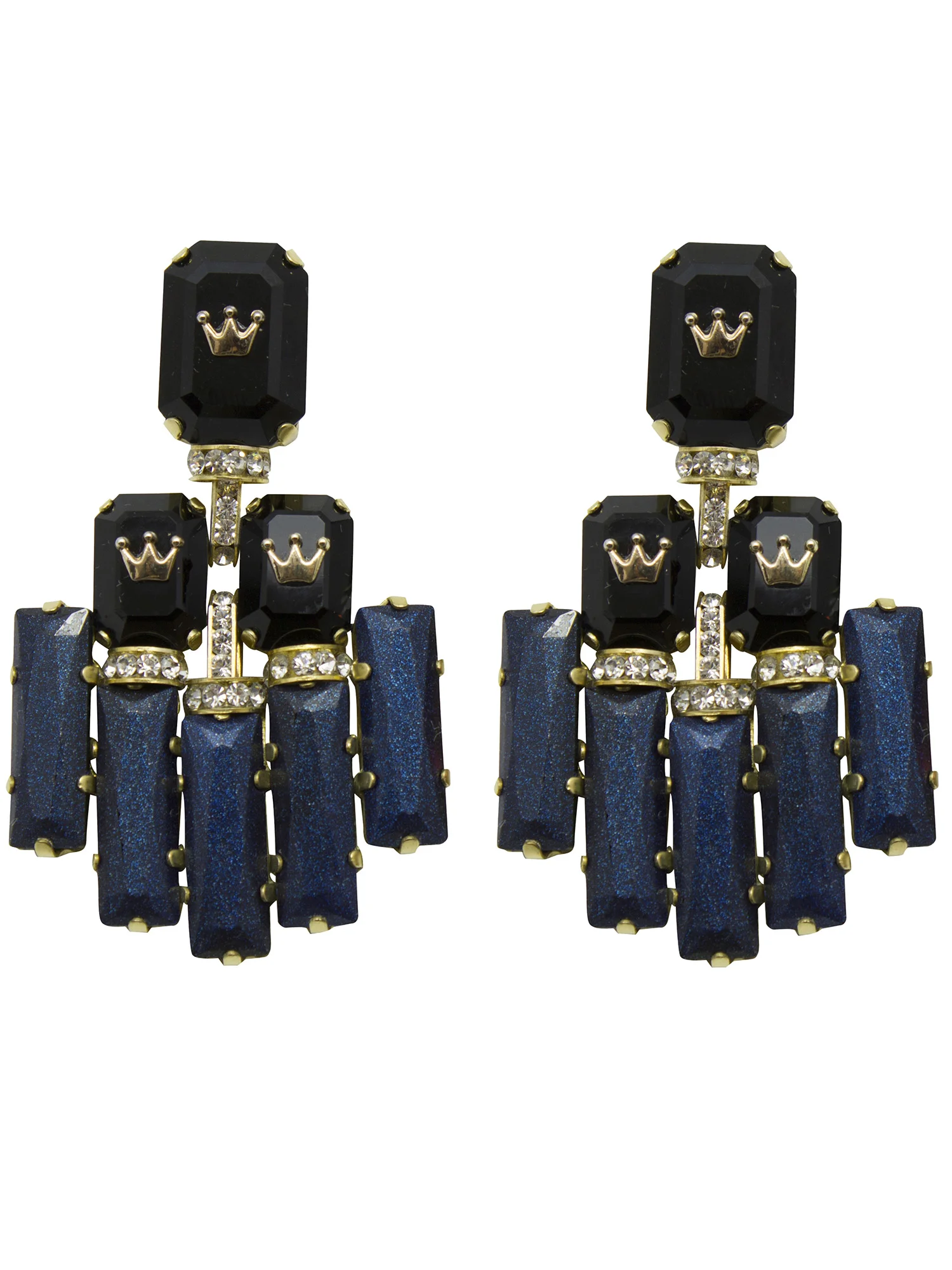 235E Black Triple Rectangle Deco Earrings.jpg