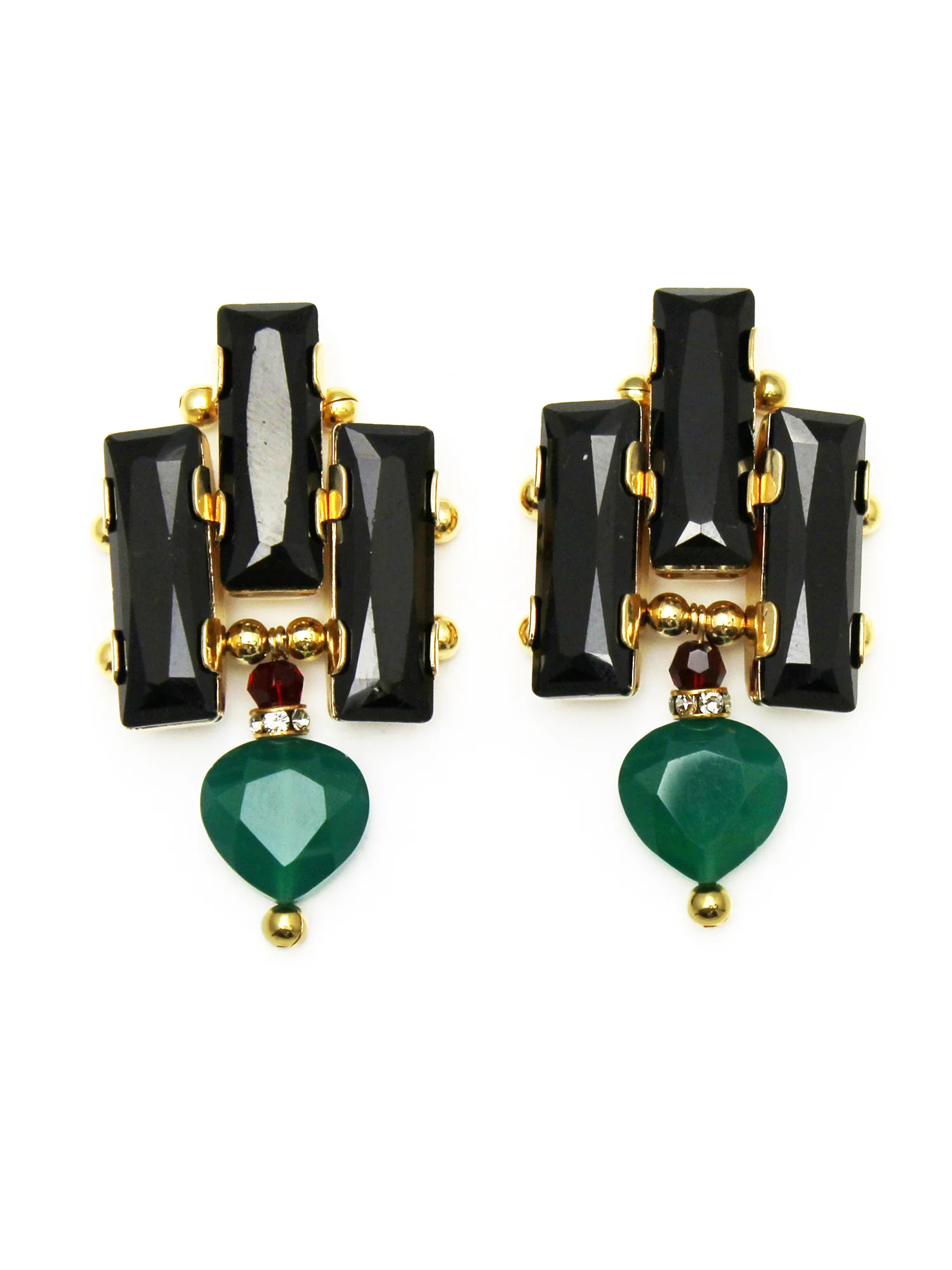 126G - Deco Drop Earrings (BlackGreen).jpg