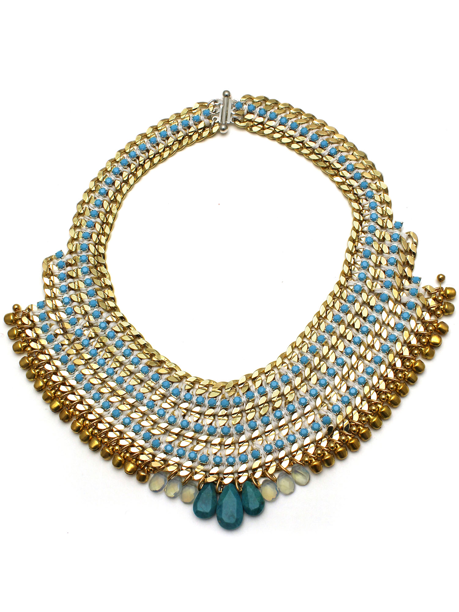 078 Turquoise & White Bell Necklace.jpg