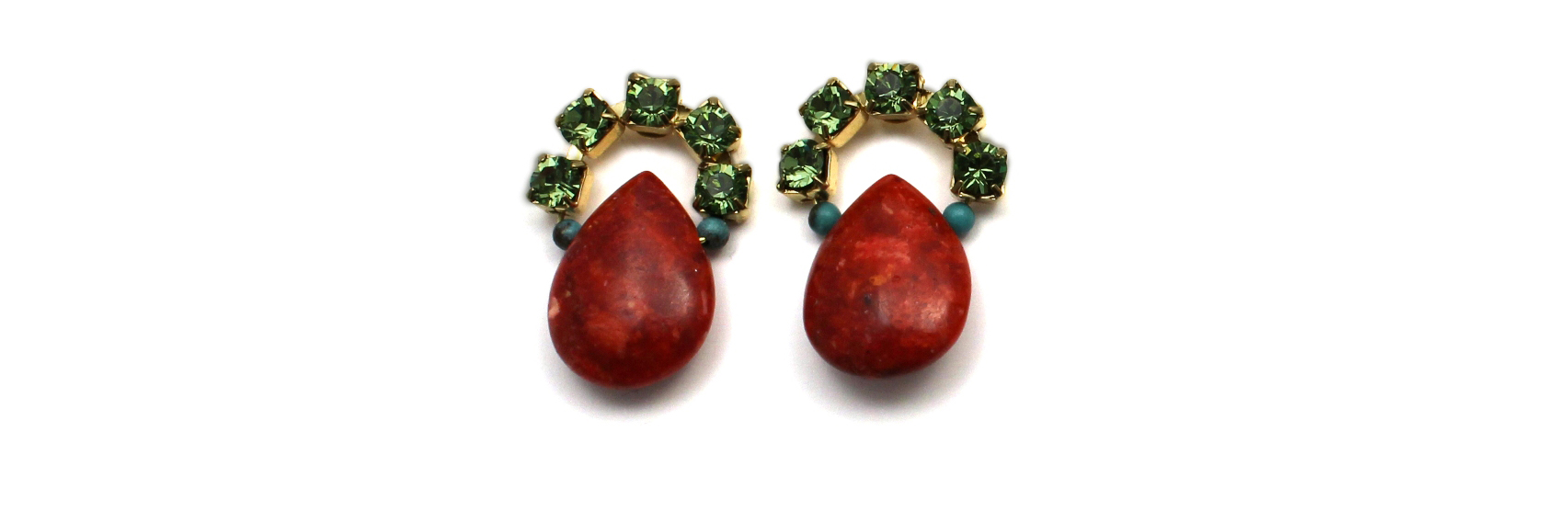 102 Peridot & Red Coral Earrings.jpg