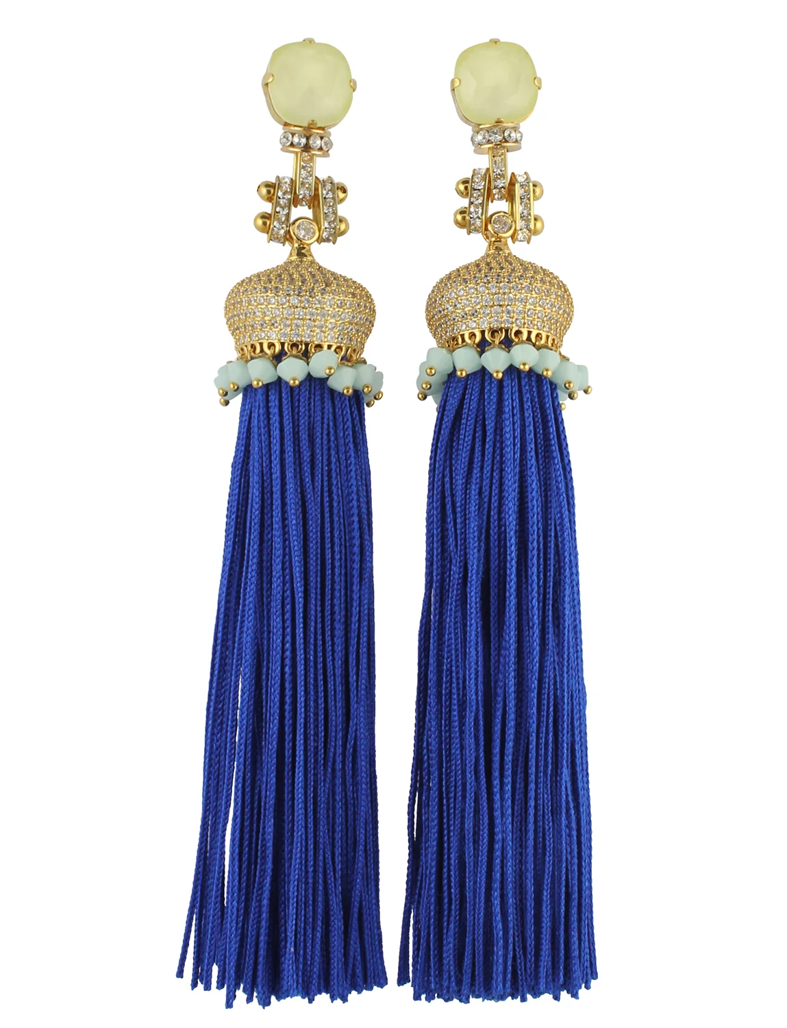 263E-YB Crystal Pavé Tasseled Earrings - Yellow_Blue - 1.jpg