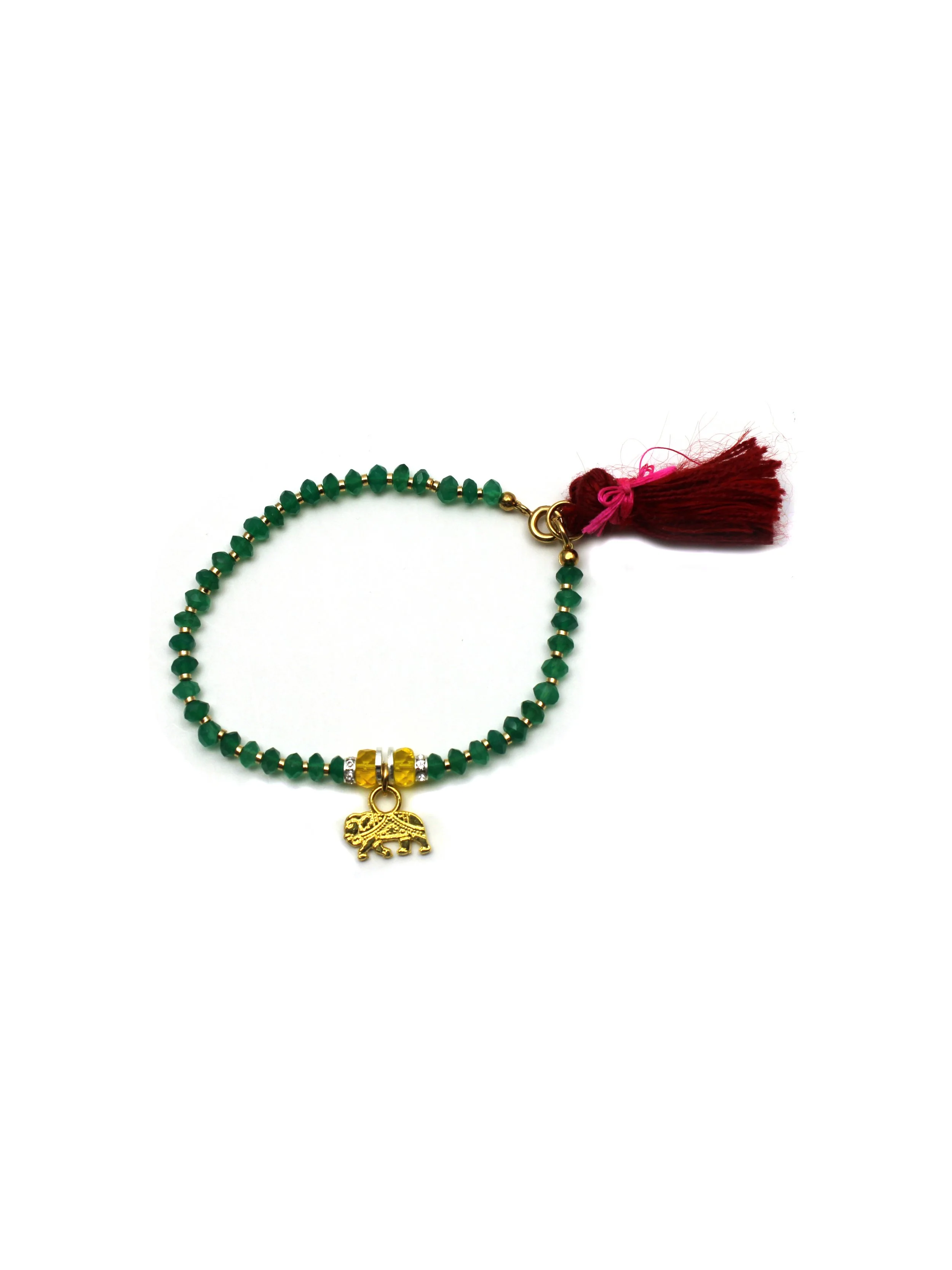 095G Red Tassel Charm Bracelet - Green Onyx (1).jpg