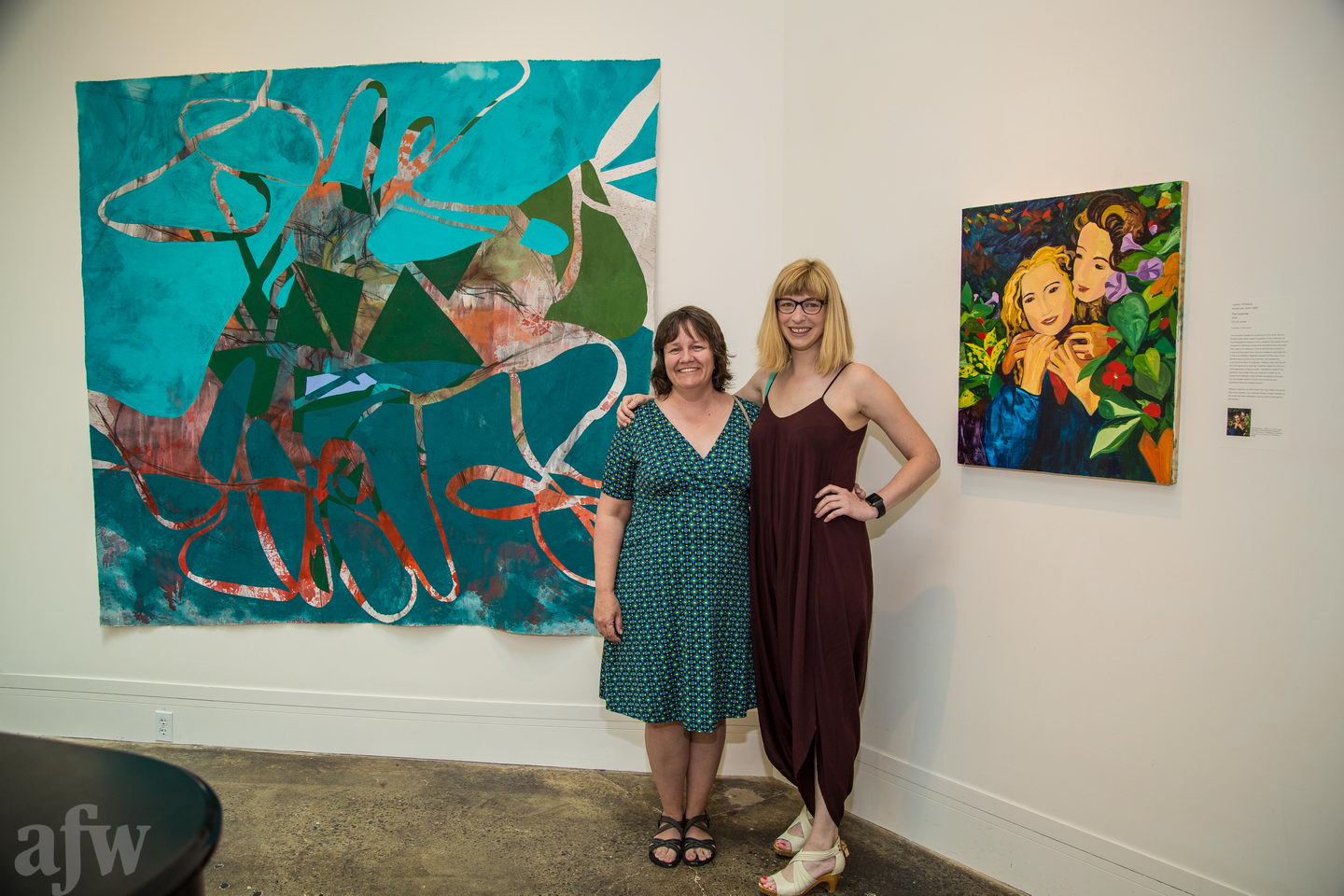 Pictured here with artist Lauren Whearty in front of our works at the opening.