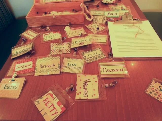 Name Tags for Tues. AM participants and volunteers