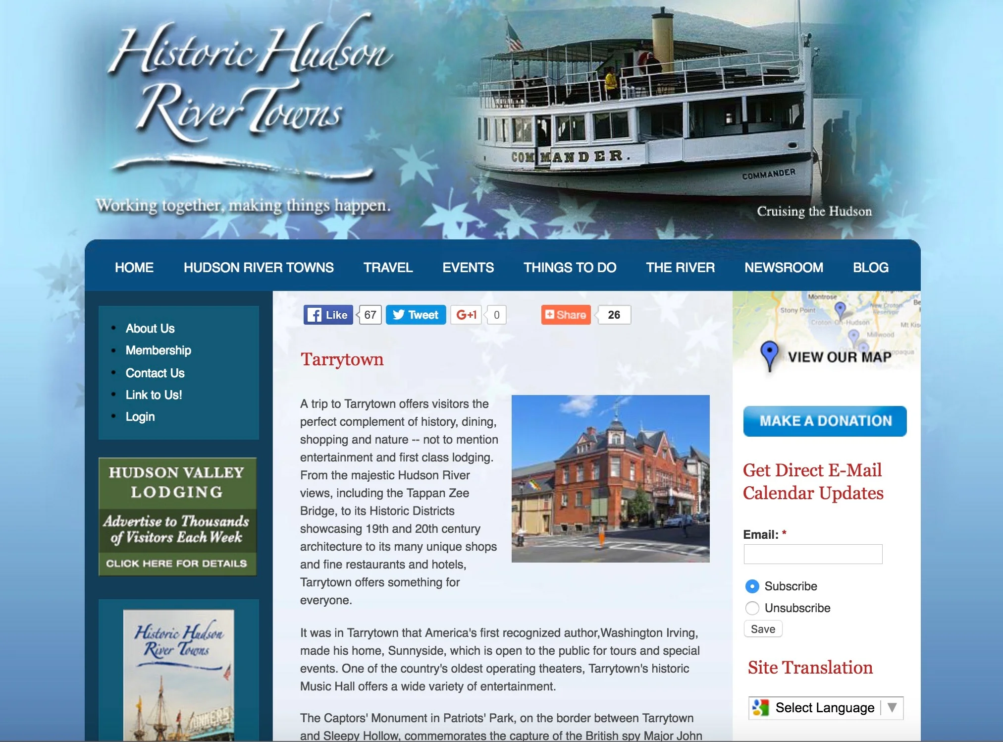 For Historic Hudson River tours, attractions and activities, click here .