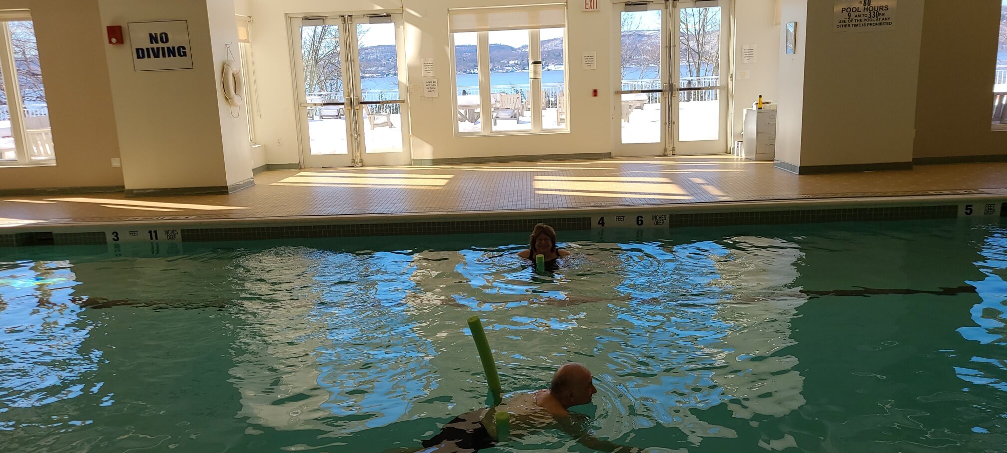 Snow Outside, Warm Inside in the Pool