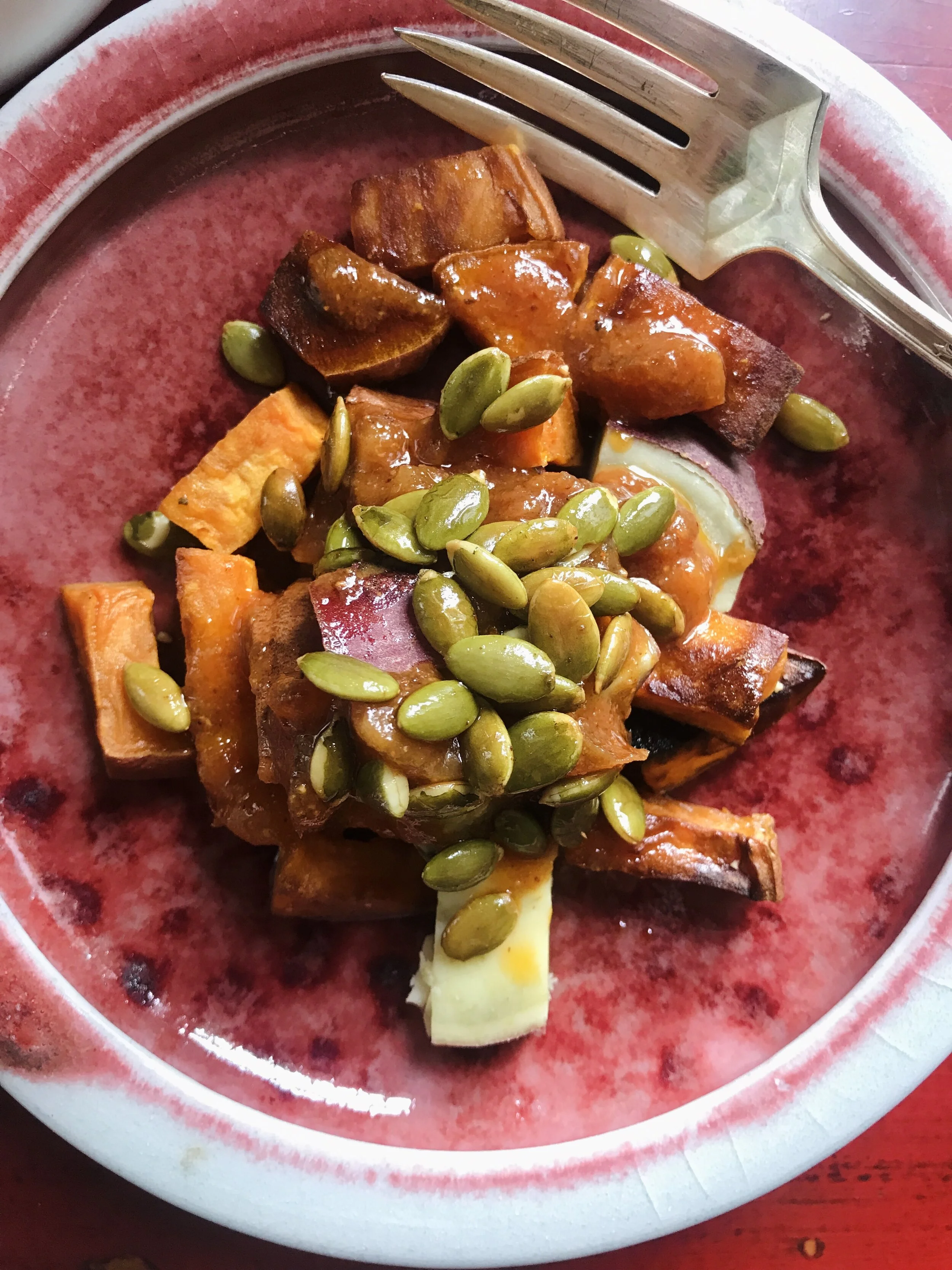 Baked Sweet Potato Bits With Sweet & Spicy Coconut Sauce — Rachelle