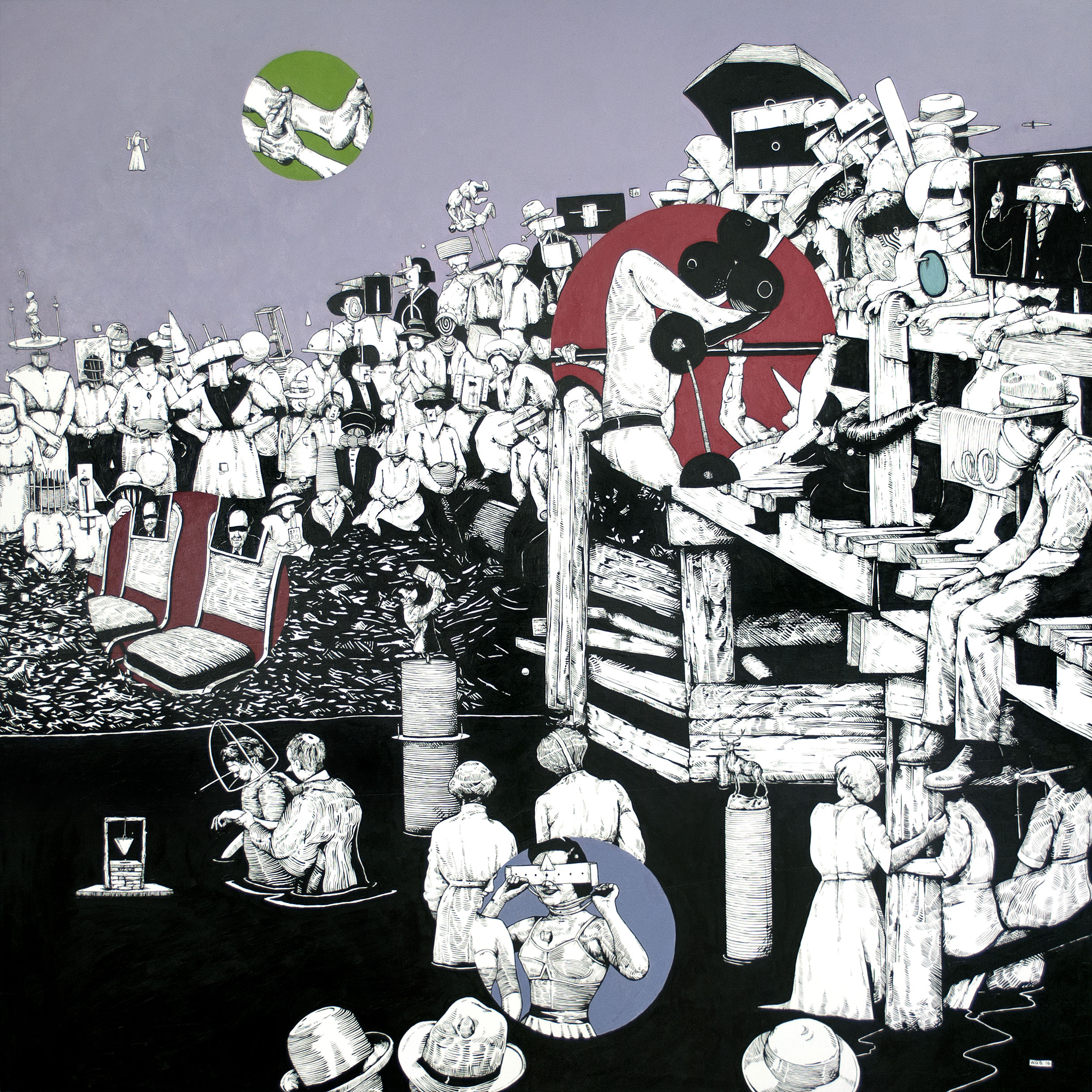 In and Around Water: When the Day is Nearly Over , 2016 Acrylic on canvas 60 x 60 inches