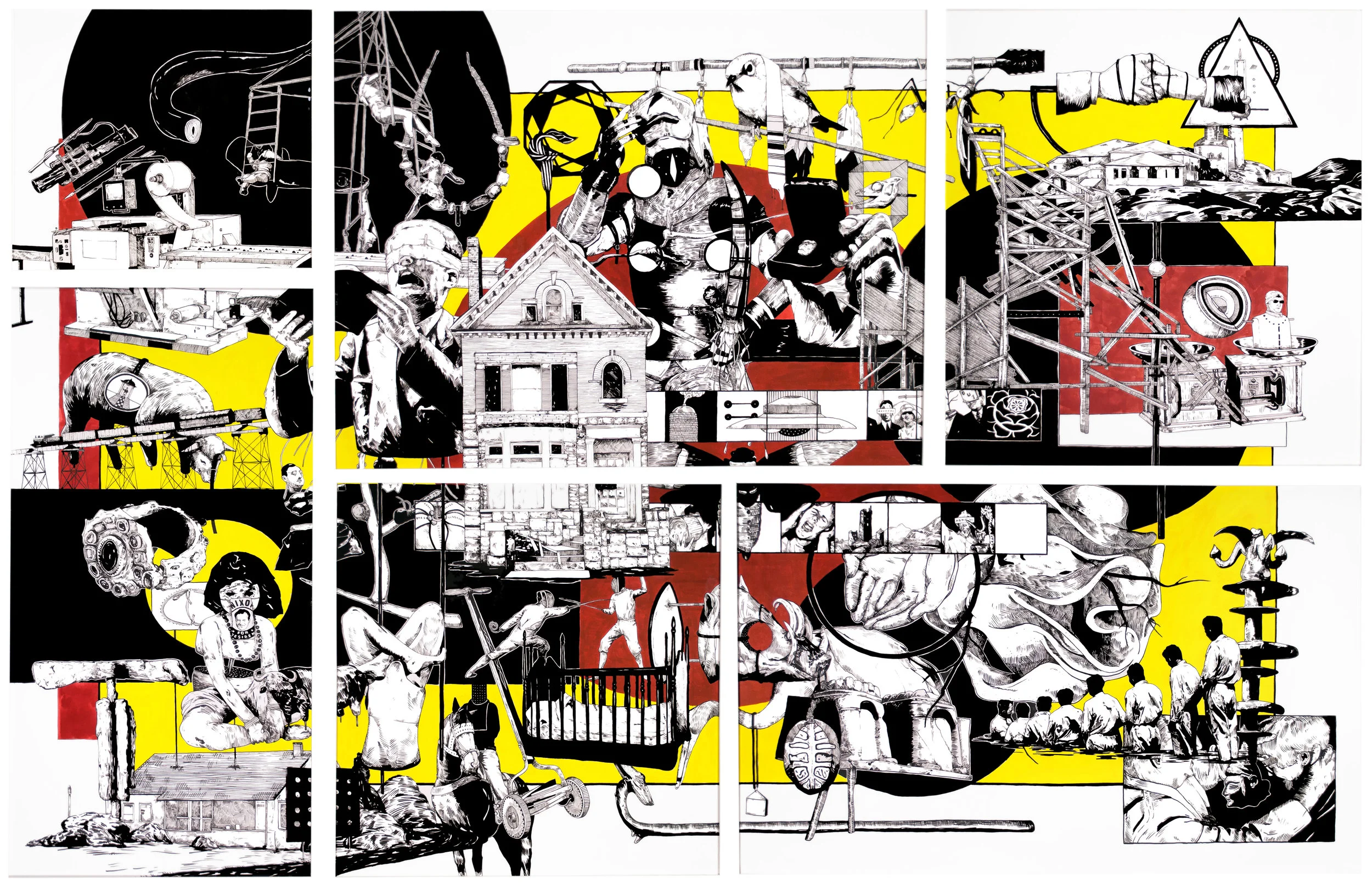 Lust, Crime & Holiness #30 , 2013 India ink on paper 72 x 108 inches