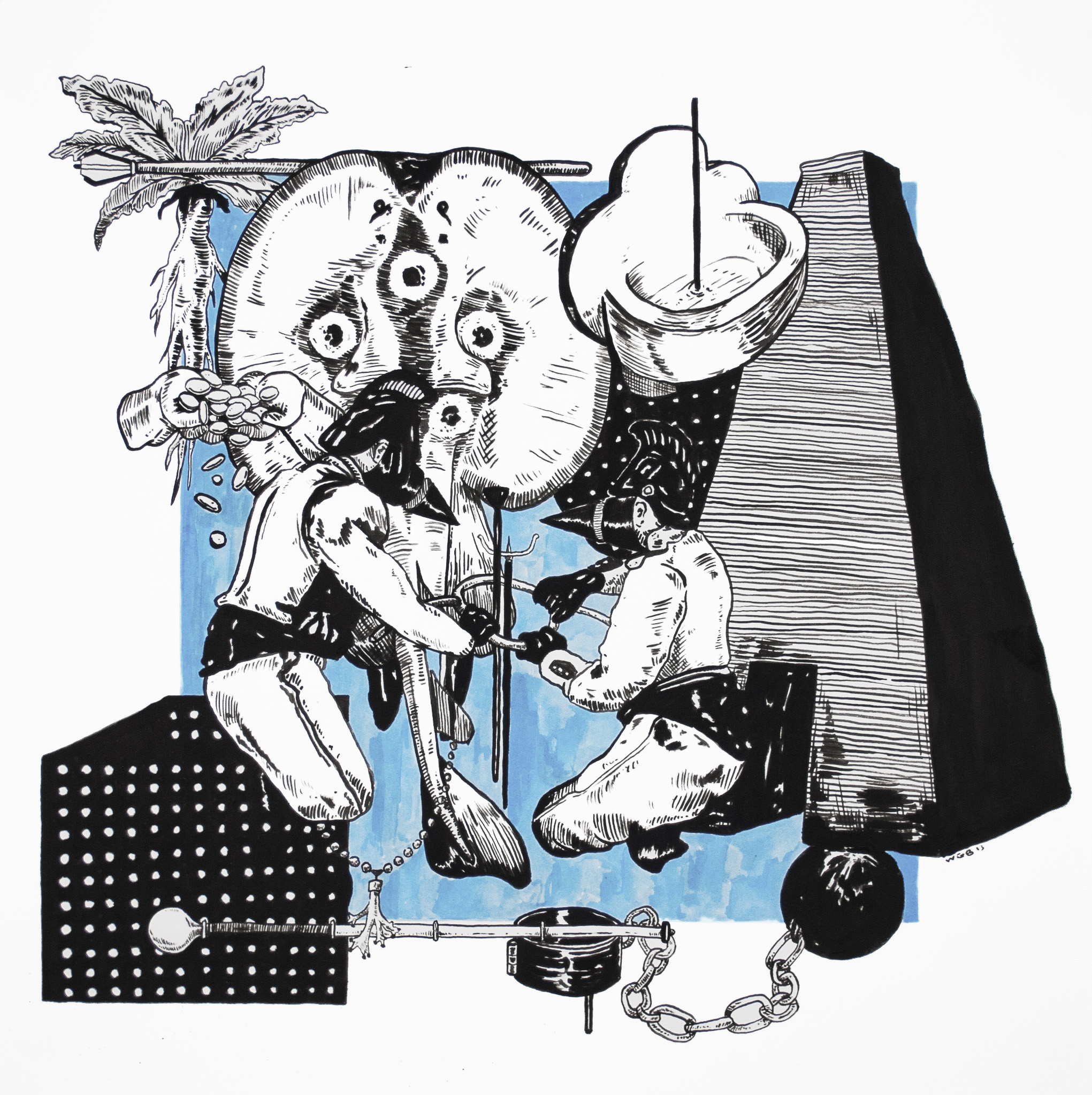 Lust, Crime & Holiness #20 , 2013 India ink on paper 18 x 18 inches