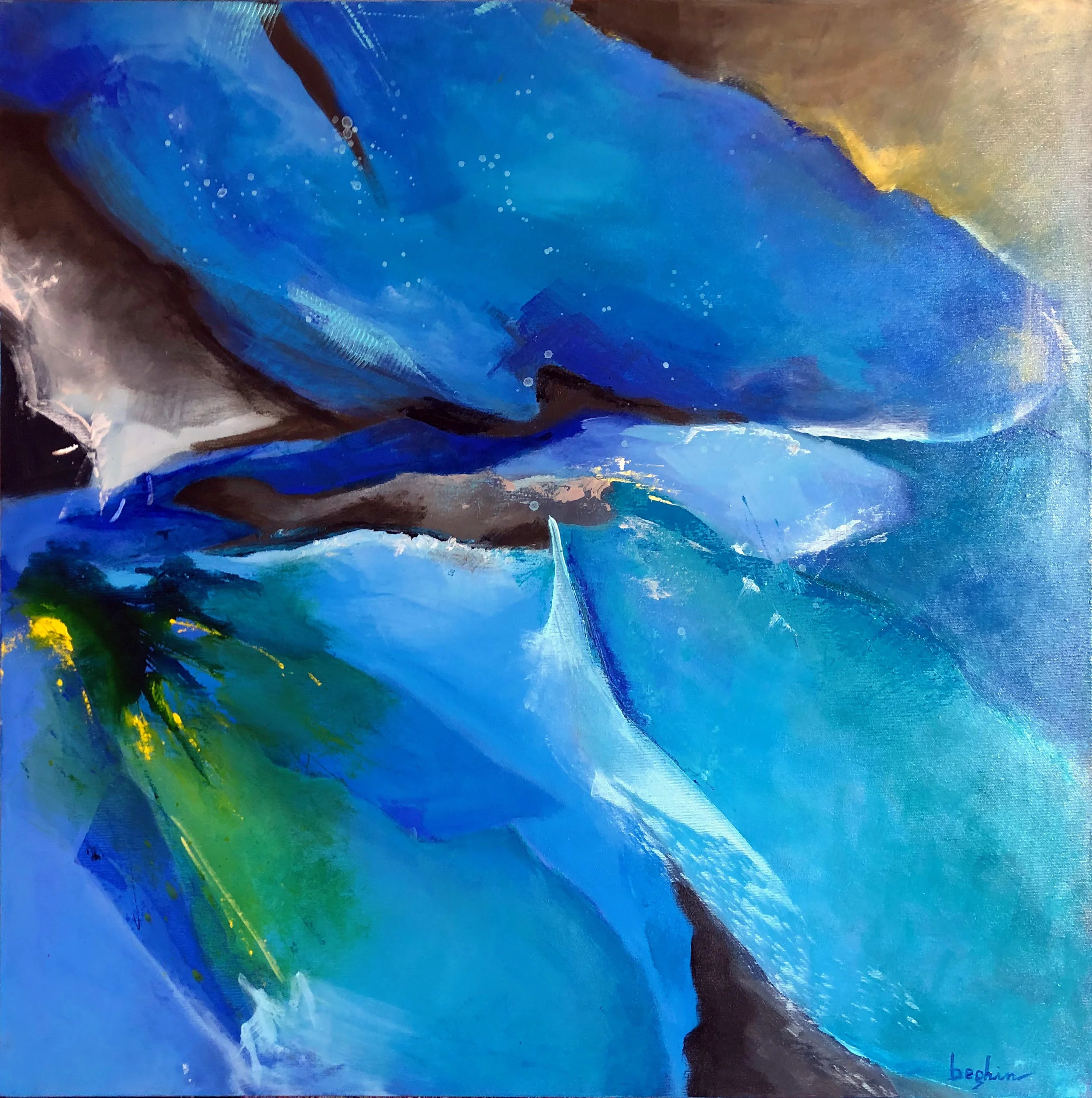 Mergere, 2019, 80 x 80 cm, acrilico su tela
