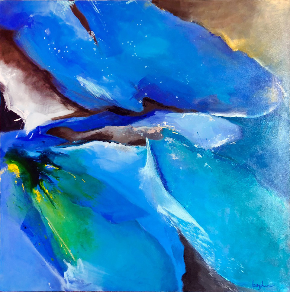 MERGERE, 2019, acrilico su tela, 80x80 cm