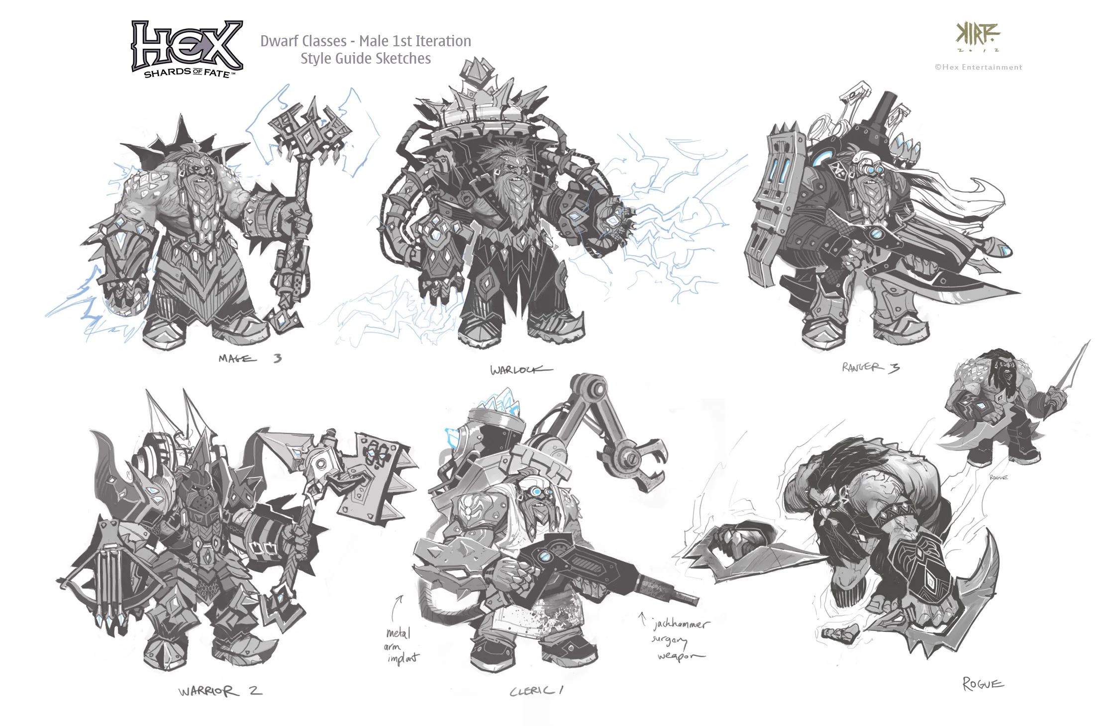 Male Dwarf Classes, Hex: Shards of Fate, Cryptozoic Entertainment, 2012